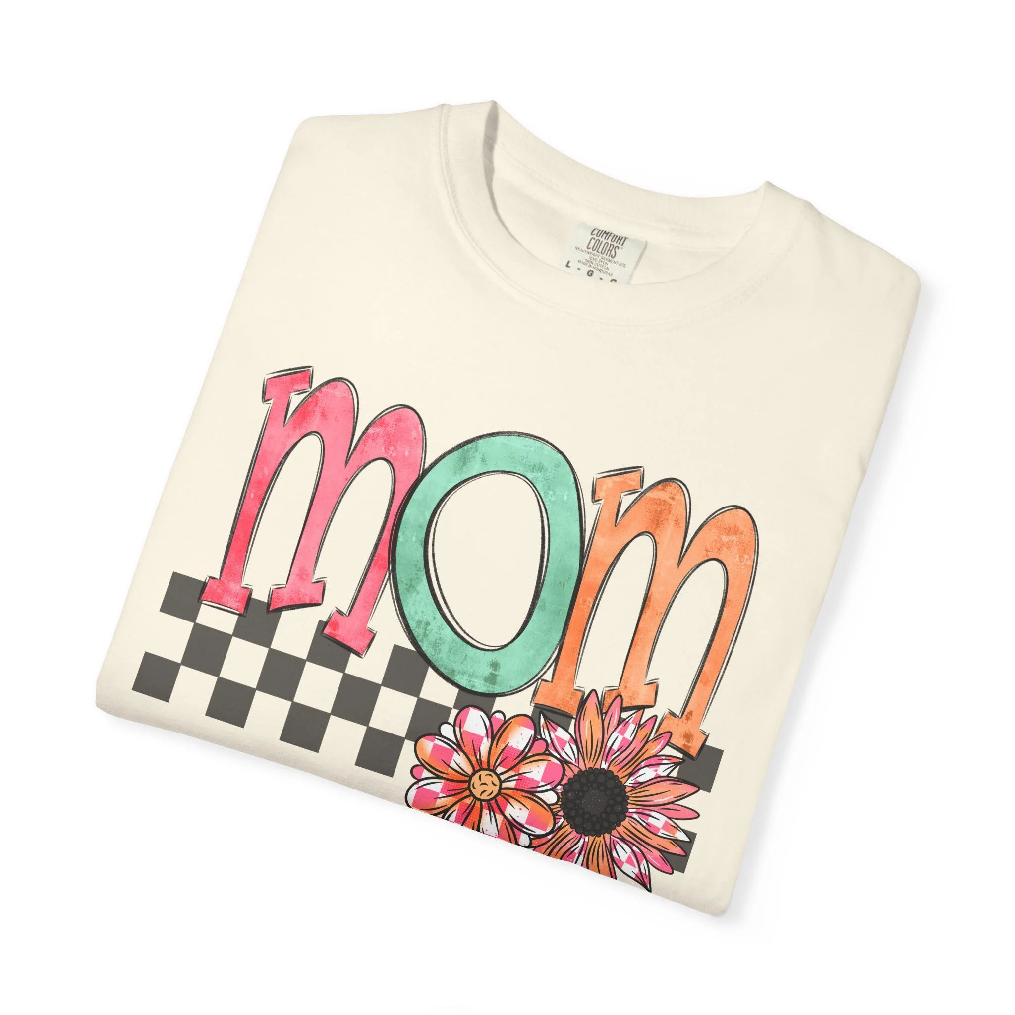 Mom Floral Checkerboard T-Shirt
