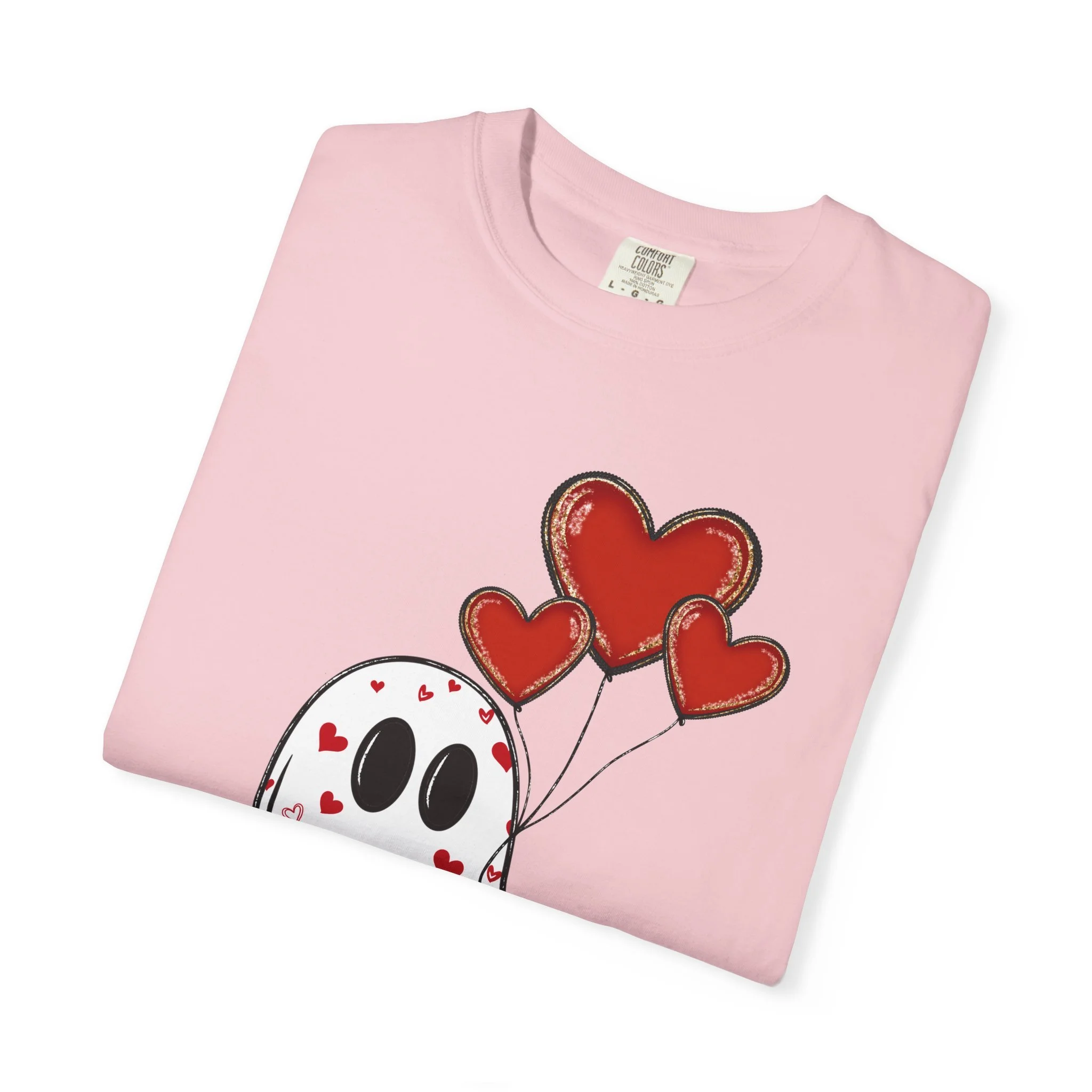 Cute Valentine Ghost Graphic T-Shirt | Comfort Colors 1717