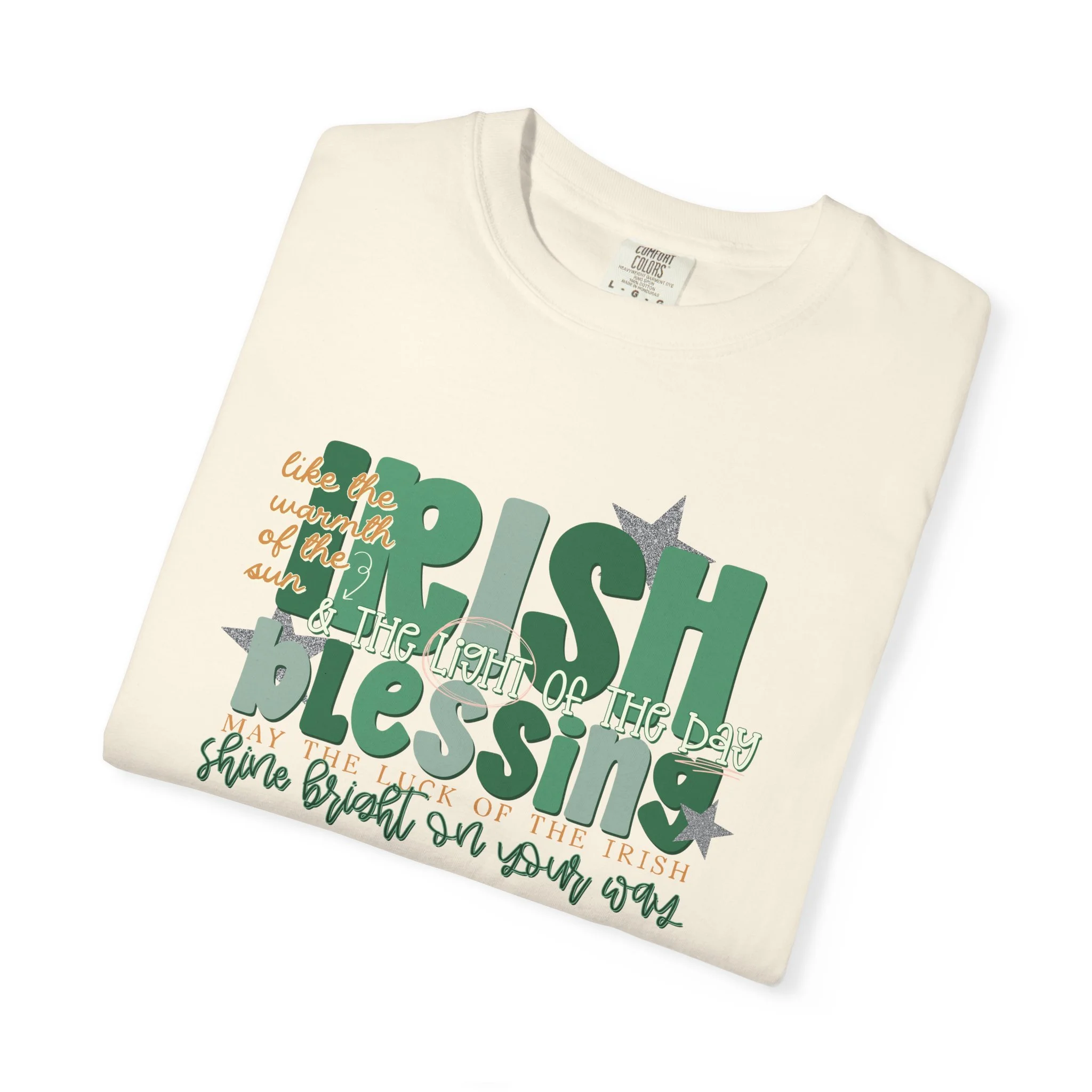 Irish Blessing T-Shirt – Comfort Colors 1717 Ivory Graphic Tee – St. Patrick’s Day Shirt