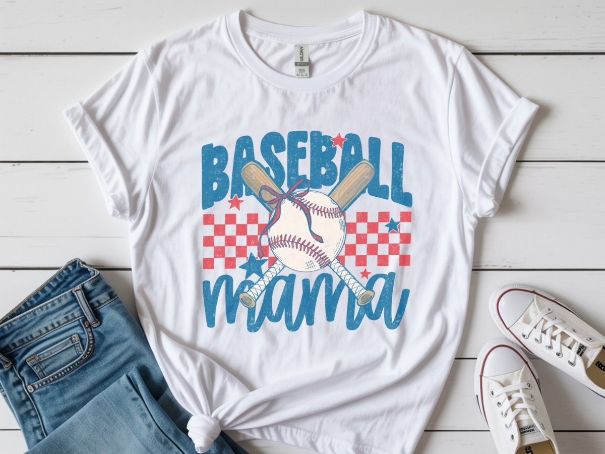 Baseball Mama Patriotic Tee | Baseball Mom Shirt | Red White Blue Game Day T-Shirt