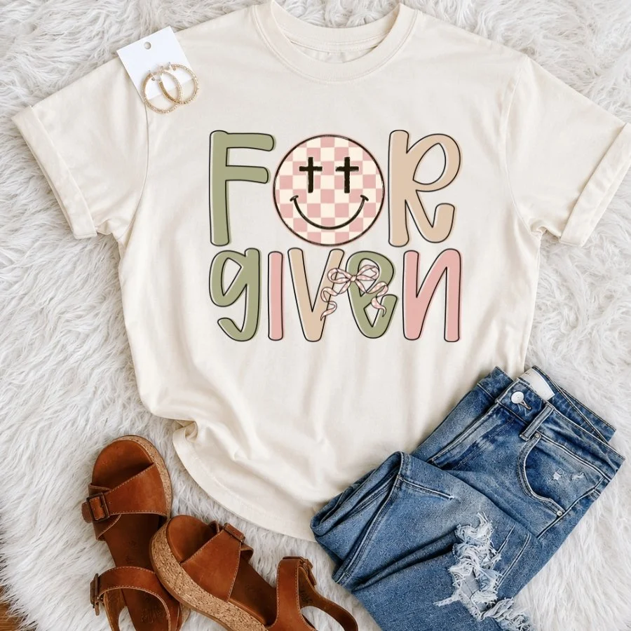 Forgiven Retro Christian Graphic Tee – Comfort Colors C1717