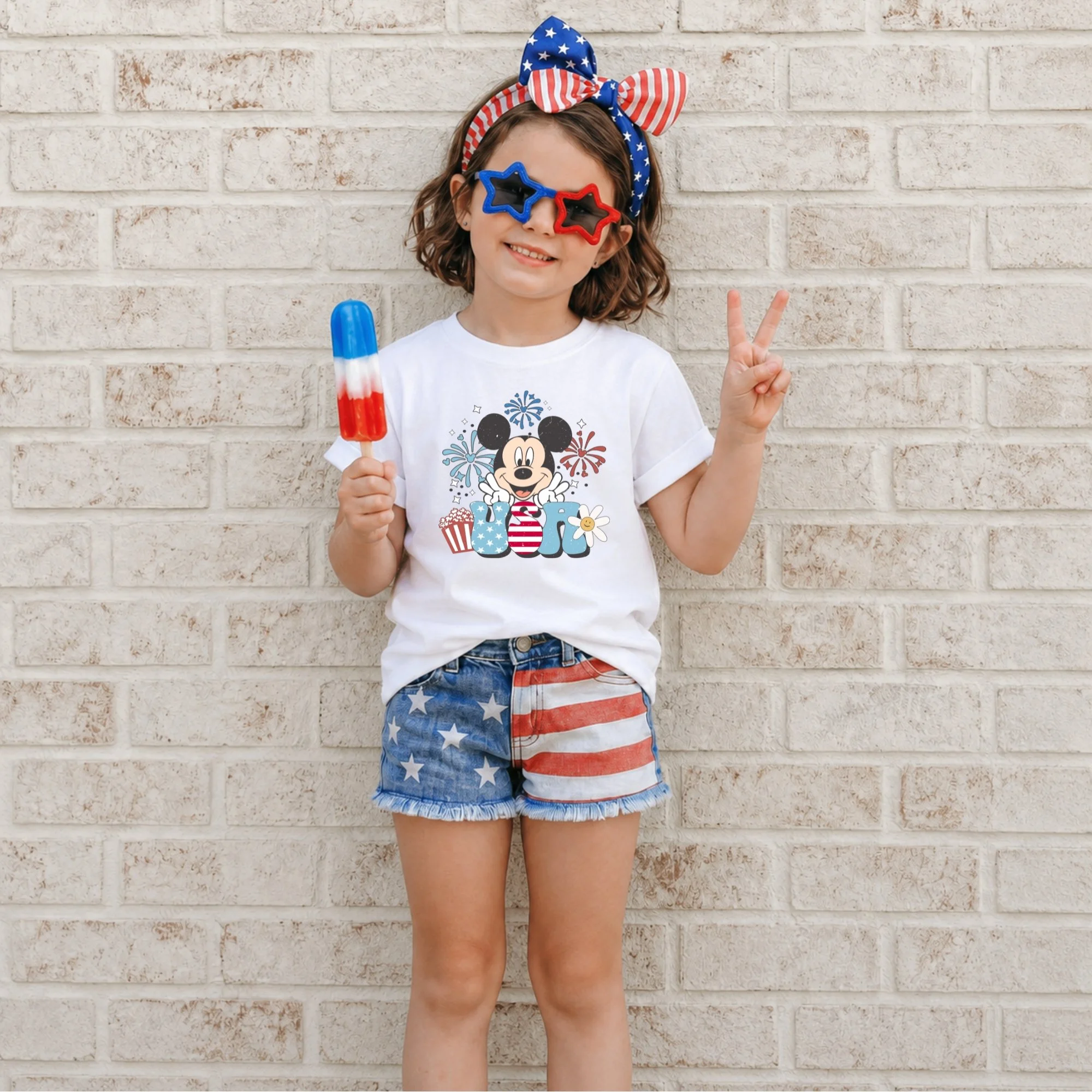 Patriotic Mouse Celebration Kids Shirt | Fourth of July Graphic Tee | Toddler & Youth Holiday Shirt