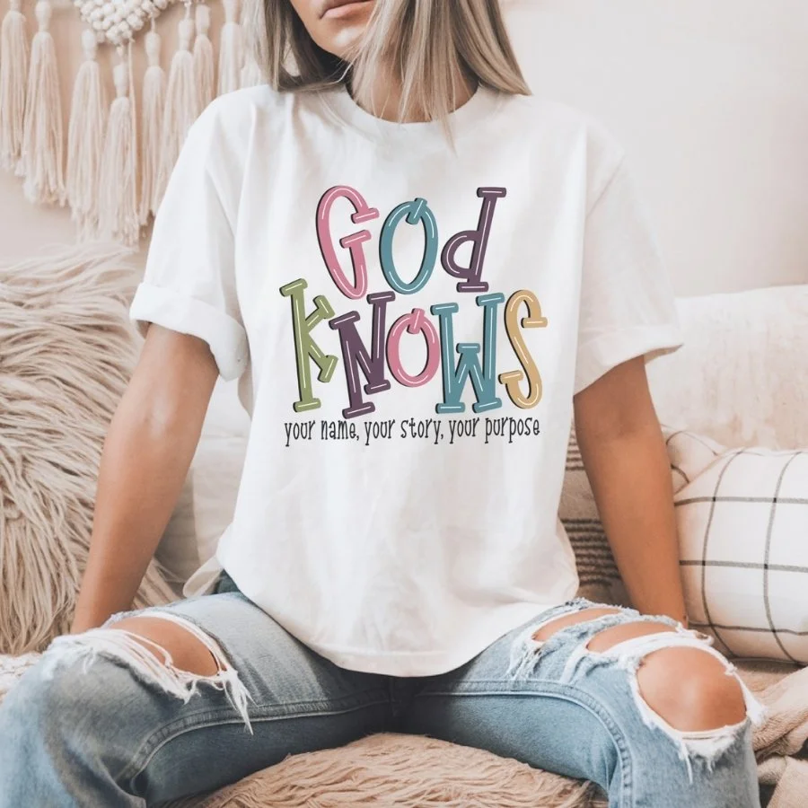 God Knows Your Name Your Story Your Purpose Graphic Tee | Christian Inspirational Shirt