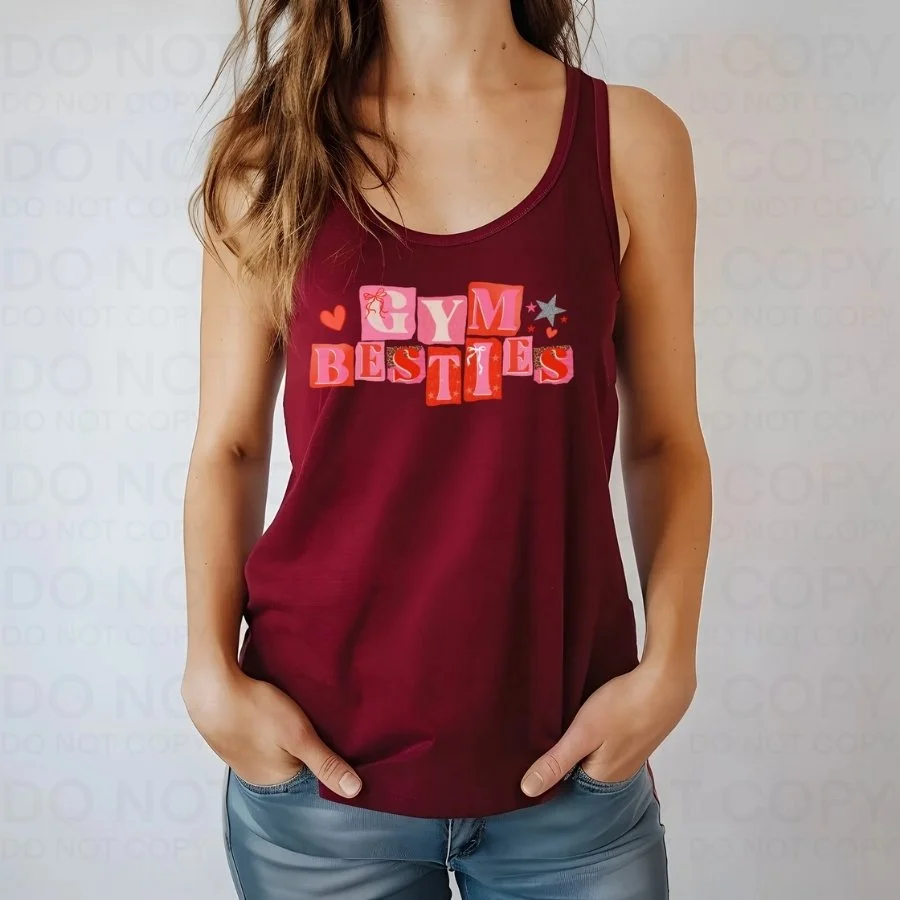 Gym Besties Women’s Graphic Tank Top | Cute Workout Tank for Gym Friends