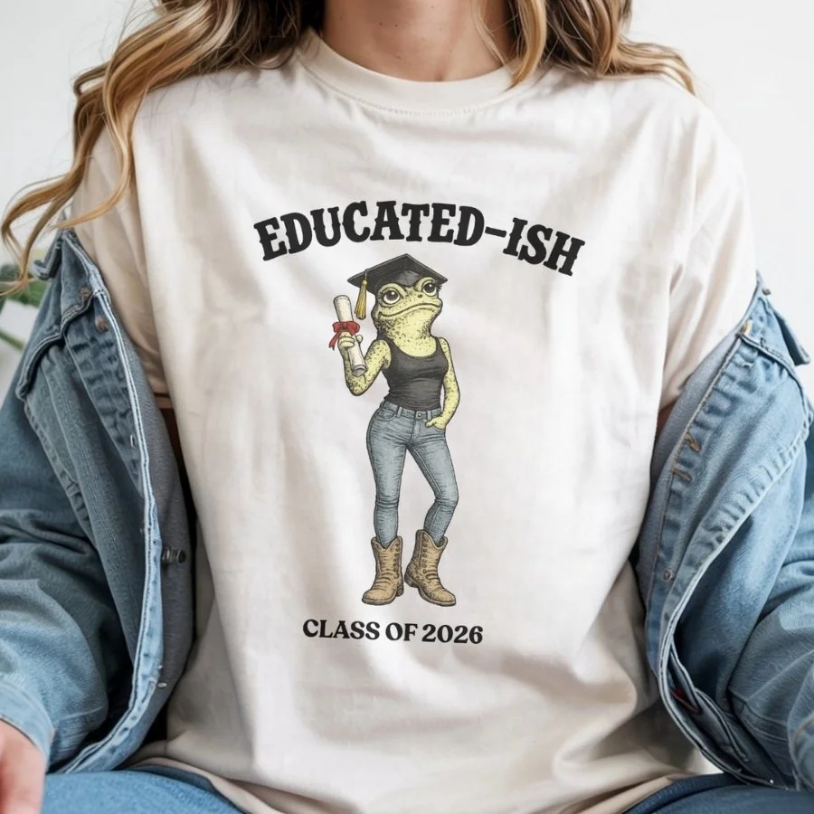 Educated-Ish Class of 2026 Frog Graduation Tee | Funny Senior Graphic Shirt