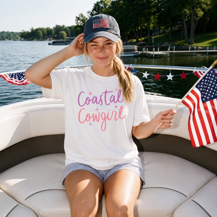 Coastal Cowgirl Tee | Western Beach Aesthetic Shirt | Trendy Summer Graphic T-Shirt