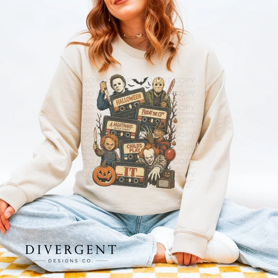 Vintage Horror Movie Crewneck Sweatshirt