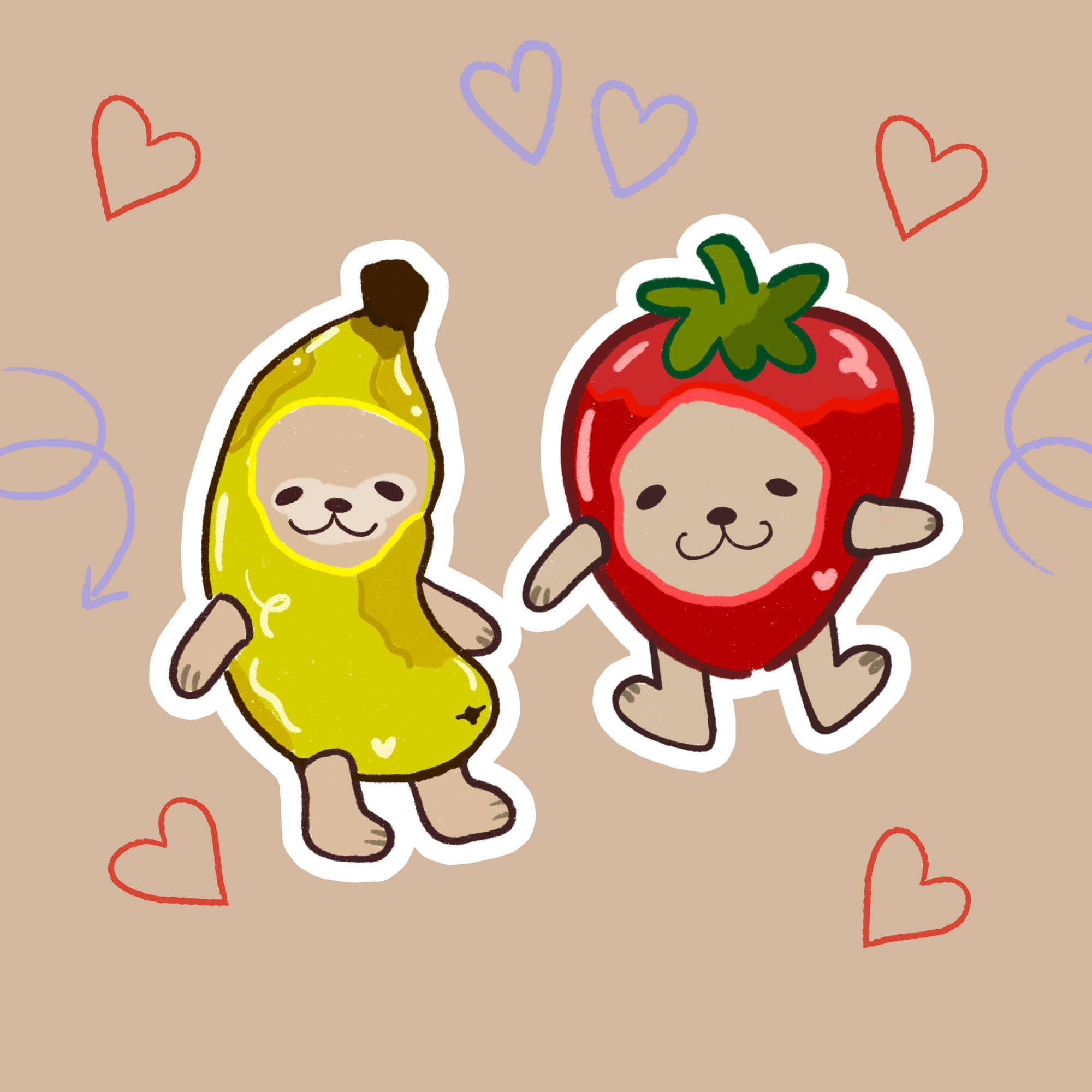 Three Christmas-themed cookies with icing designs of a Christmas tree, reindeer, and snowman on a pink background with white hearts and swirls.