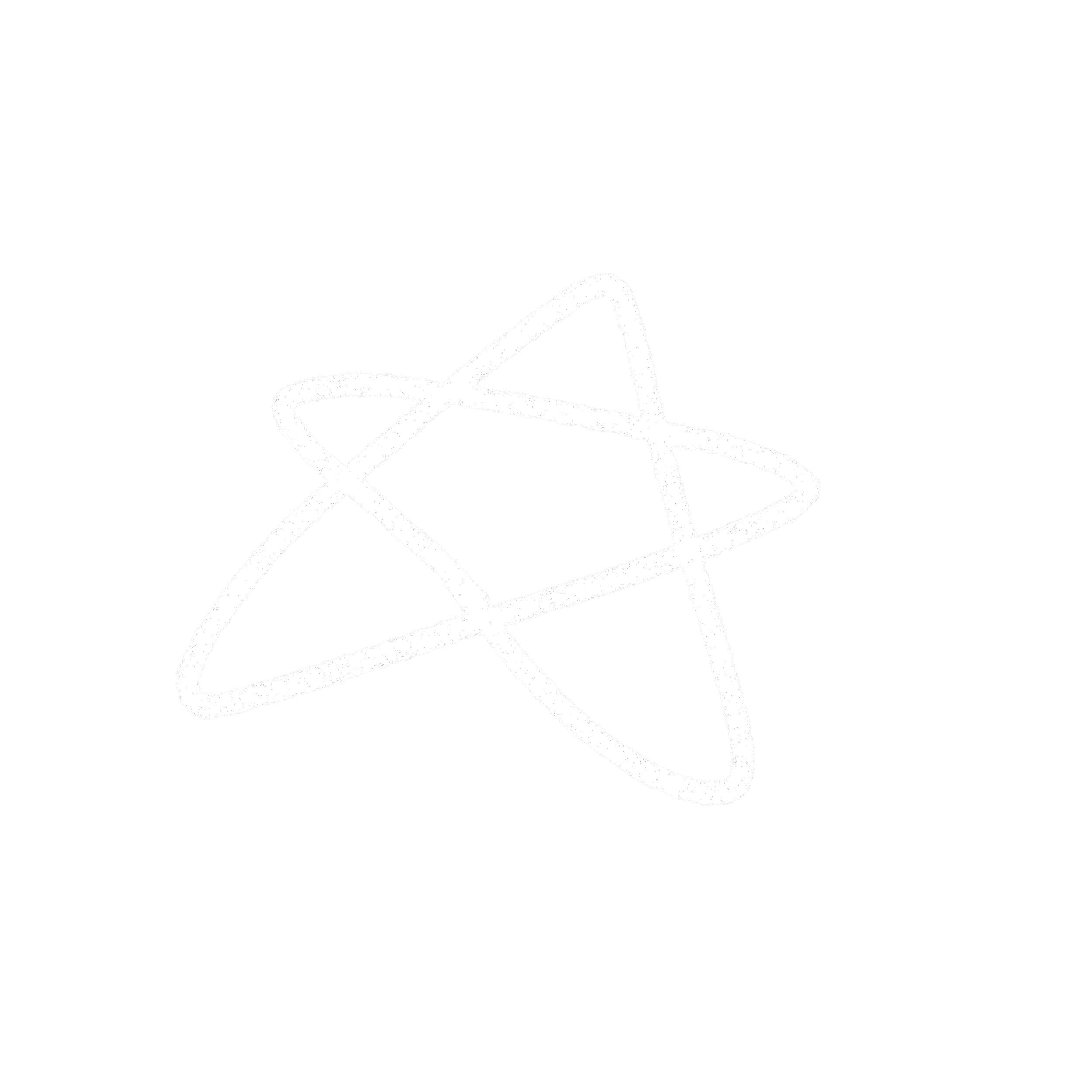 White chalk drawing of a star-like geometric shape on black background.