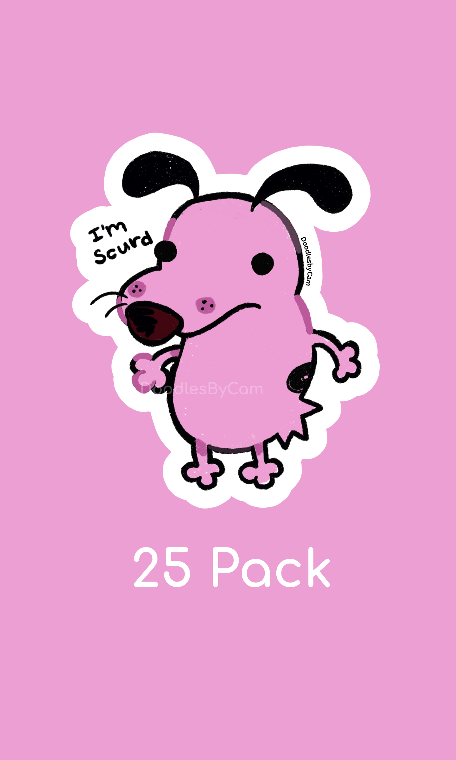 Scurd Dog 25 Pack  Vinyl Sticker | Water Resistant Laptop Decal