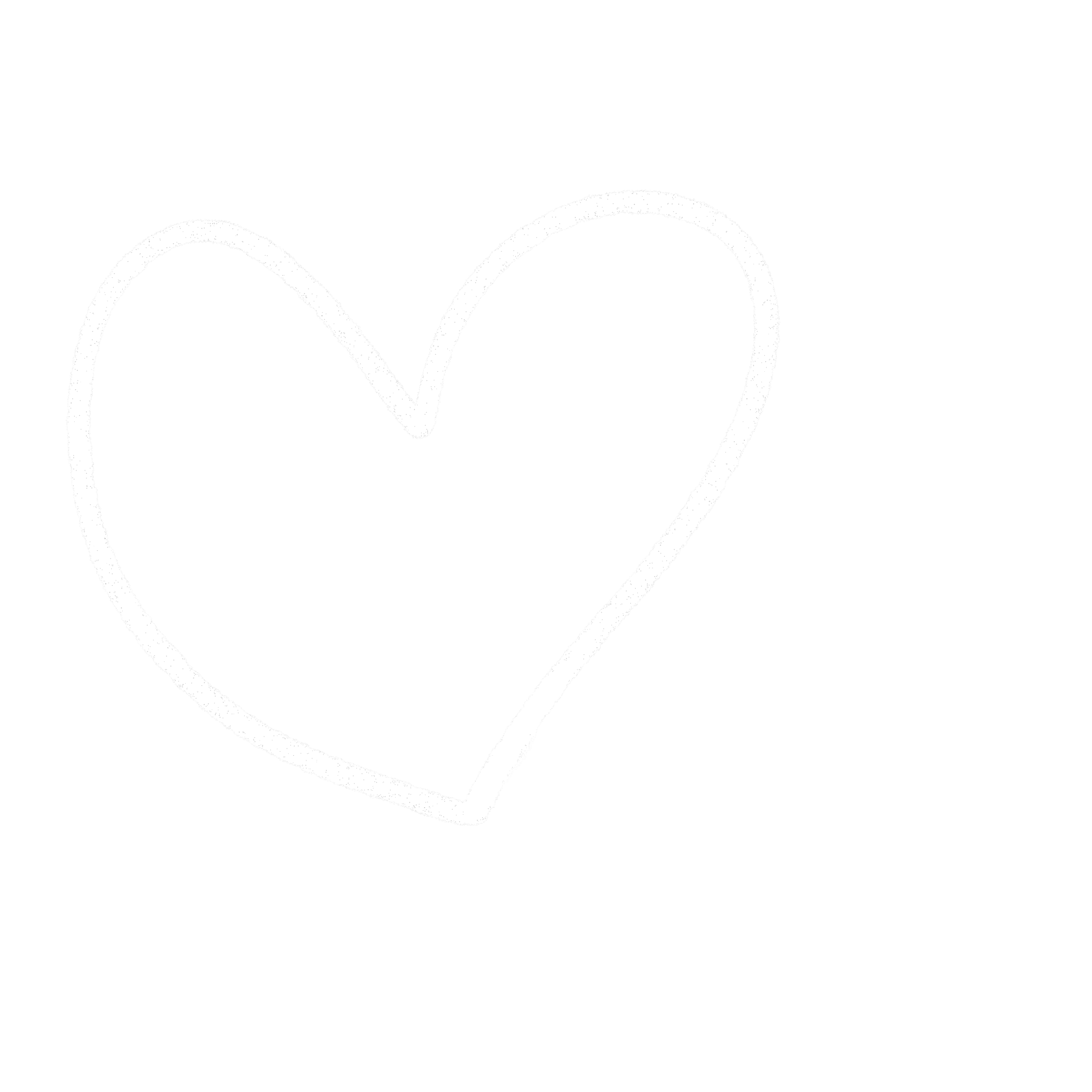 White outline of a heart on a black background.