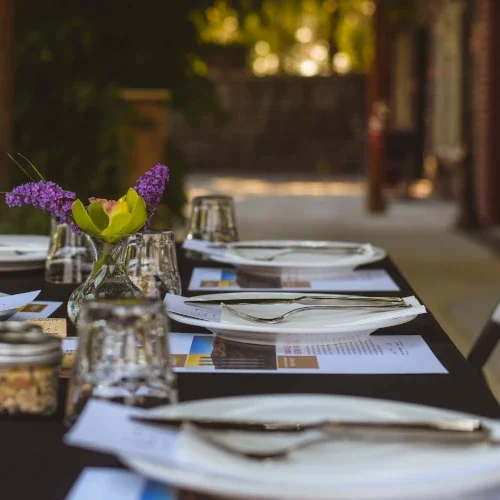 Plated dinner table in Yakima Valley