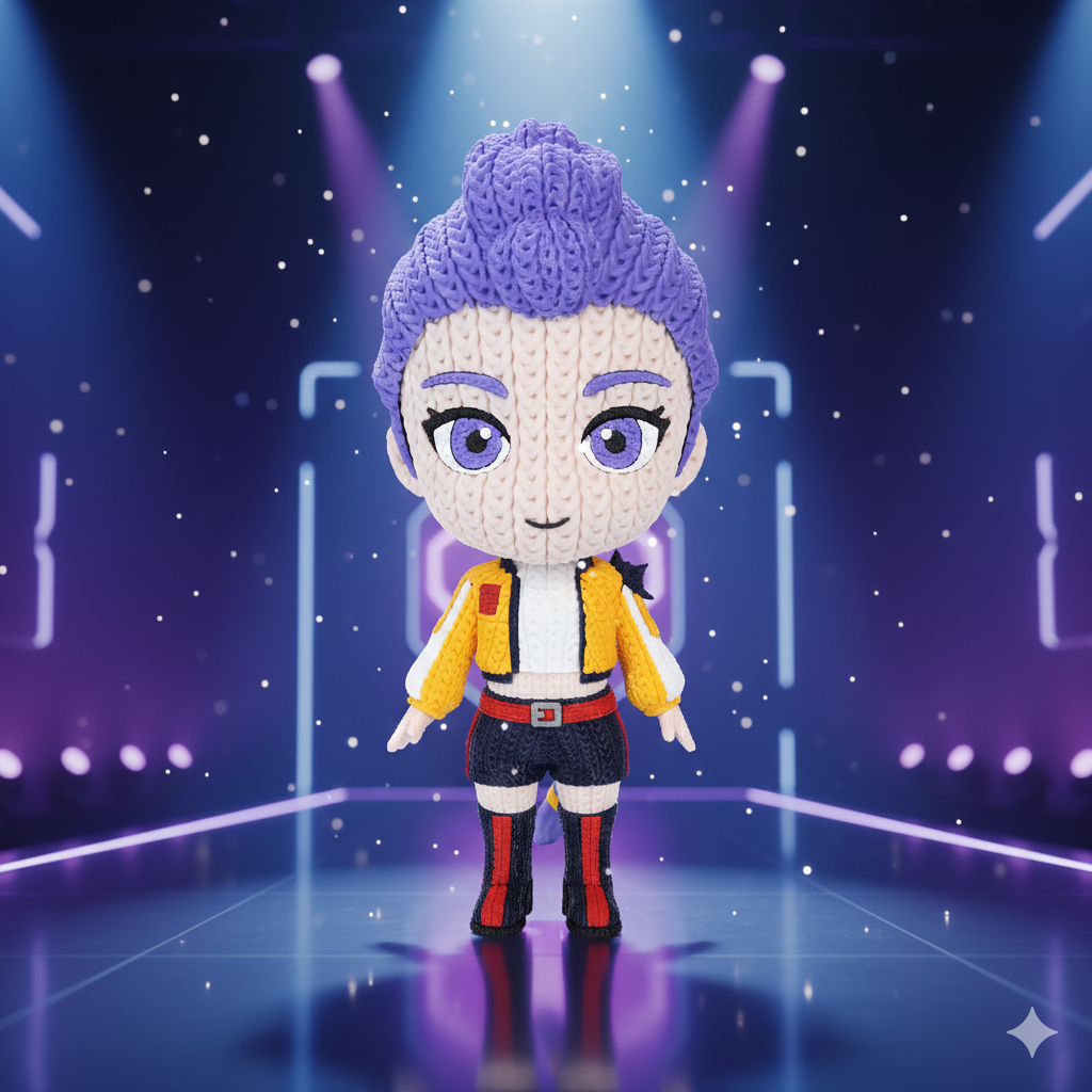 Rumi Crochet-Style 3D Printed Figure – Knitted Look Collectible | Ready to Print 3D