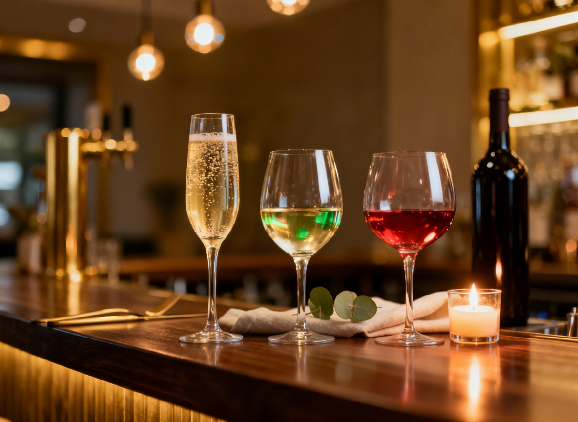 Các lựa chọn gồm sparkling, vang hồng, vang trắng đa dạng từ Caliz