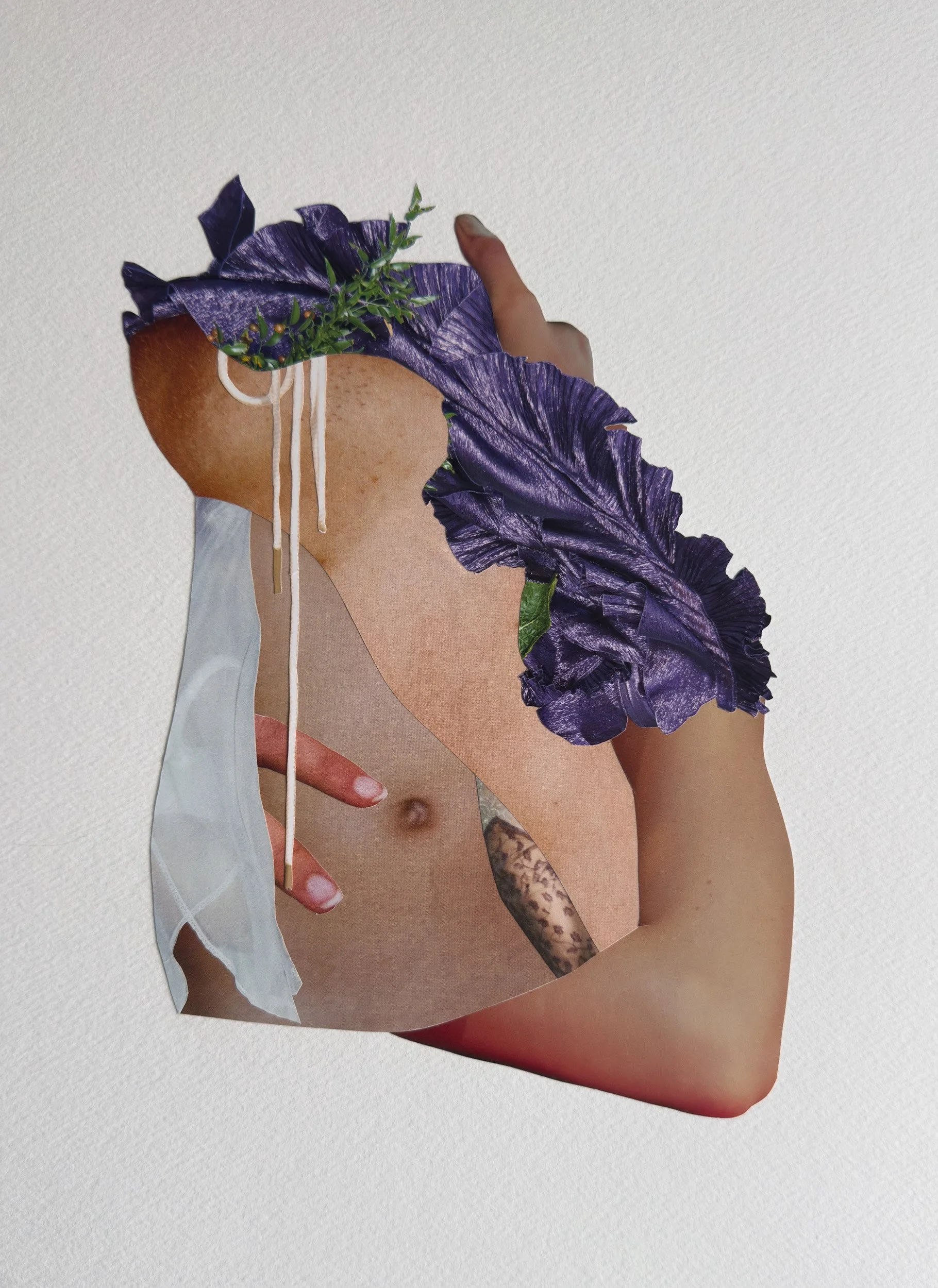 Wrapped , 2025
Hand-cut paper collage on archival paper
Mounted paper: 333 × 242 mm