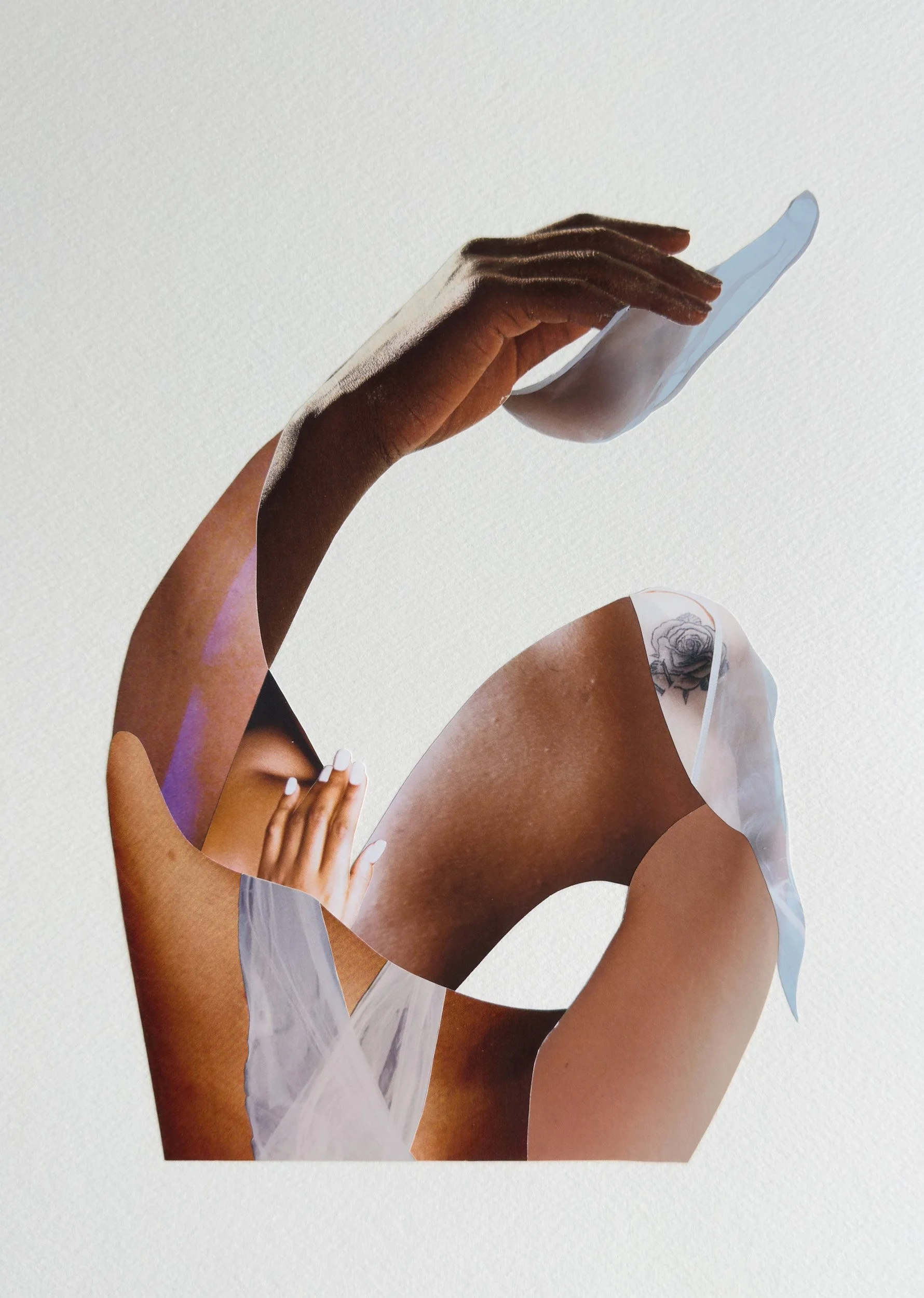 Catching Light , 2025
Hand-cut paper collage on archival paper
Mounted paper: 333 × 242 mm