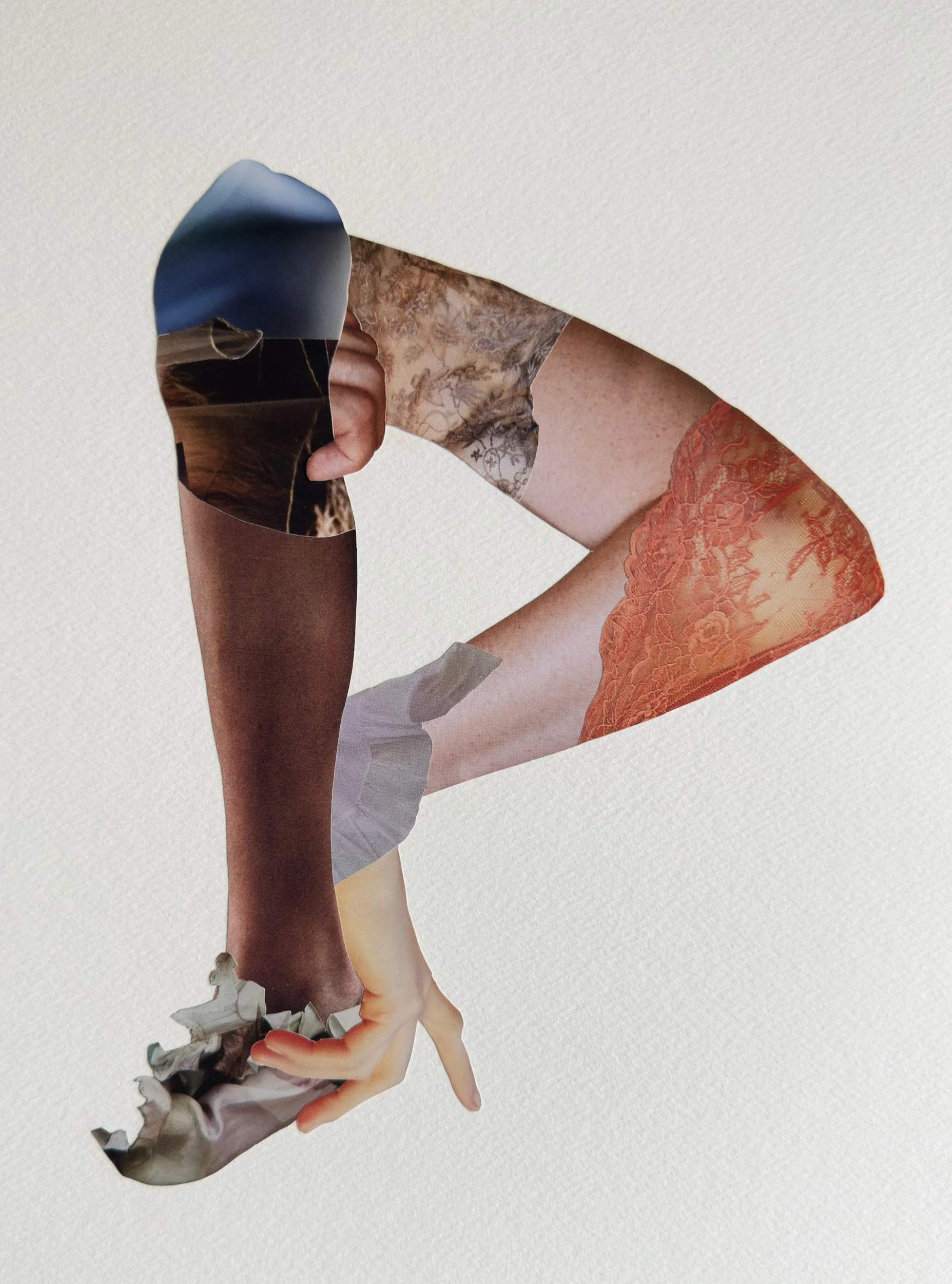 Holding Tight , 2025
Hand-cut paper collage on archival paper
Mounted paper: 333 × 242 mm