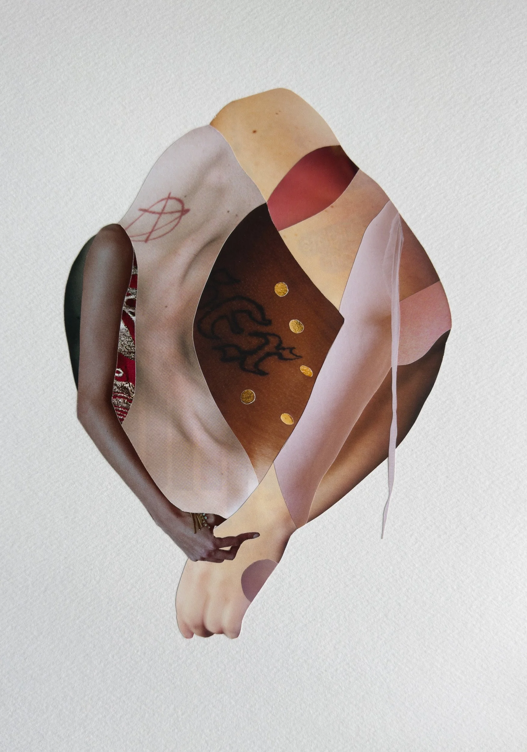 Hold Me , 2025
Hand-cut paper collage on archival paper
Mounted paper: 333 × 242 mm