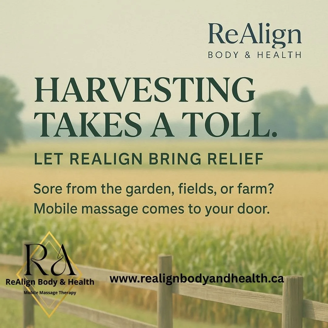 Living rural means hard work never stops &mdash; and finding time for care isn&rsquo;t always easy. That&rsquo;s why ReAlign brings high-quality massage right to your door. Let me come to you, so you don&rsquo;t have to step away from the fields for 