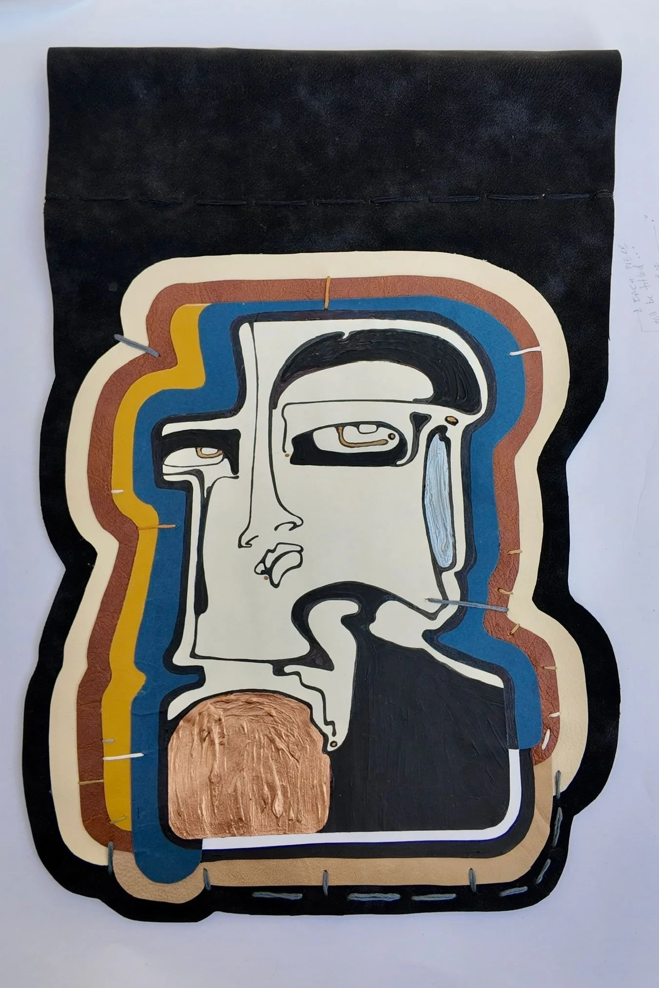 Elfreda Dali, April, 2025. Paper, Leather, Acrylic 