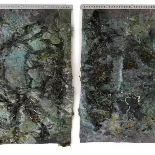 Tonia Calderon, And each night his dreams bound him down. Just to remind him he wasn't free yet. (Diptyque), 2023