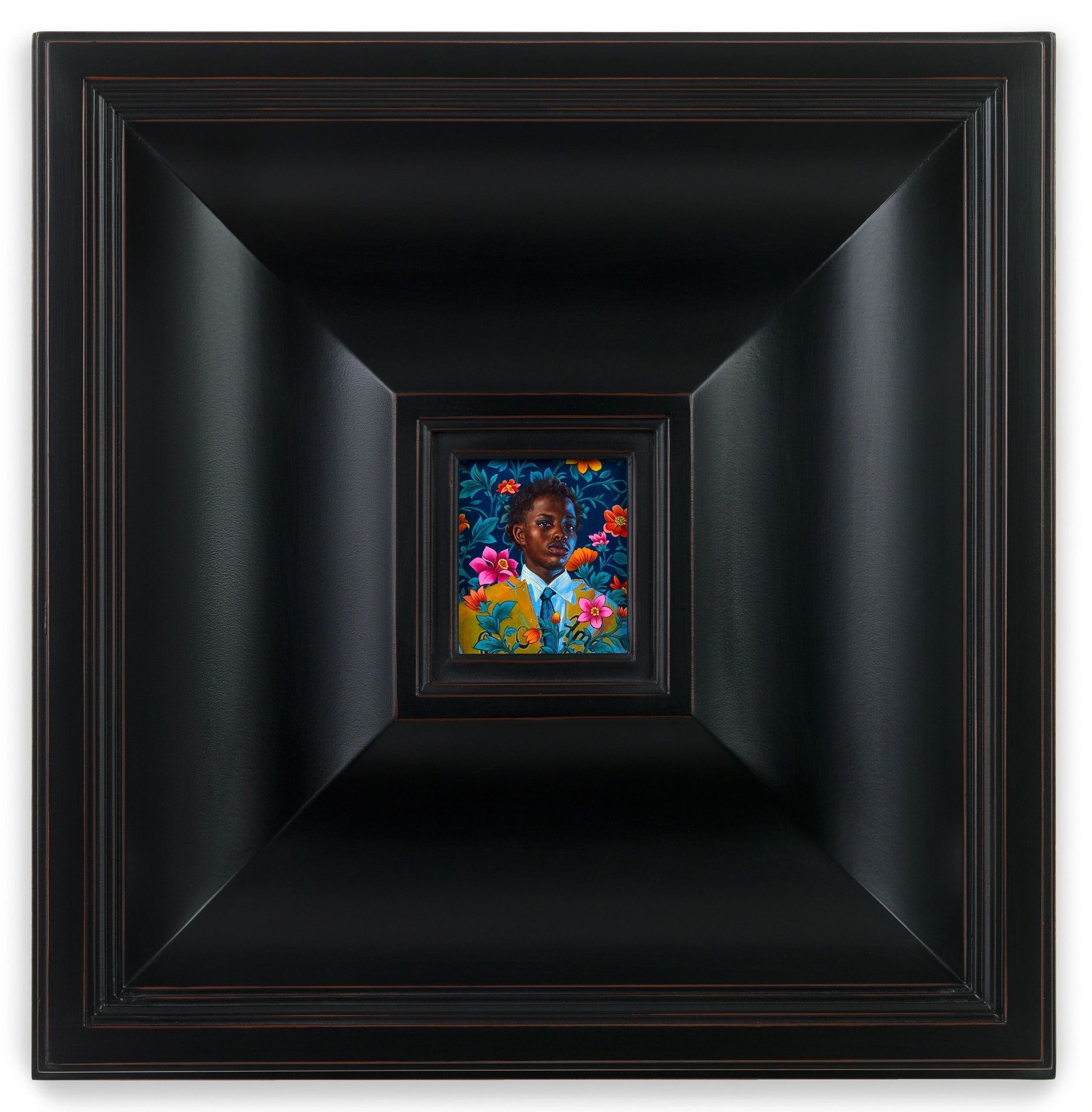 Kehinde Wiley, Portrait of Adewale Julius Ogunmefun, Oil on panel, 2024