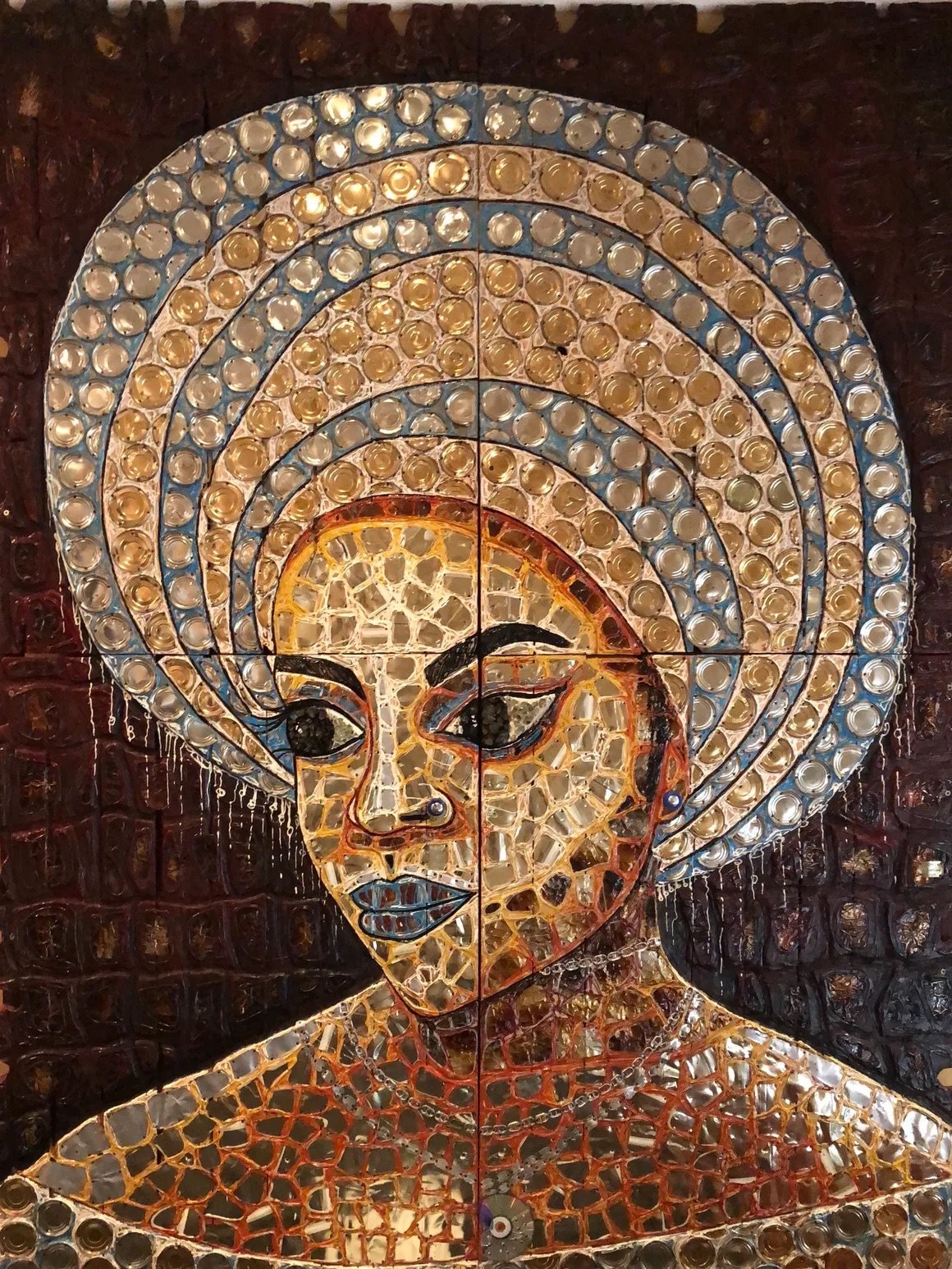 Samson Akinnire, The Wedding Party - Gele, Mixed Media. 2018