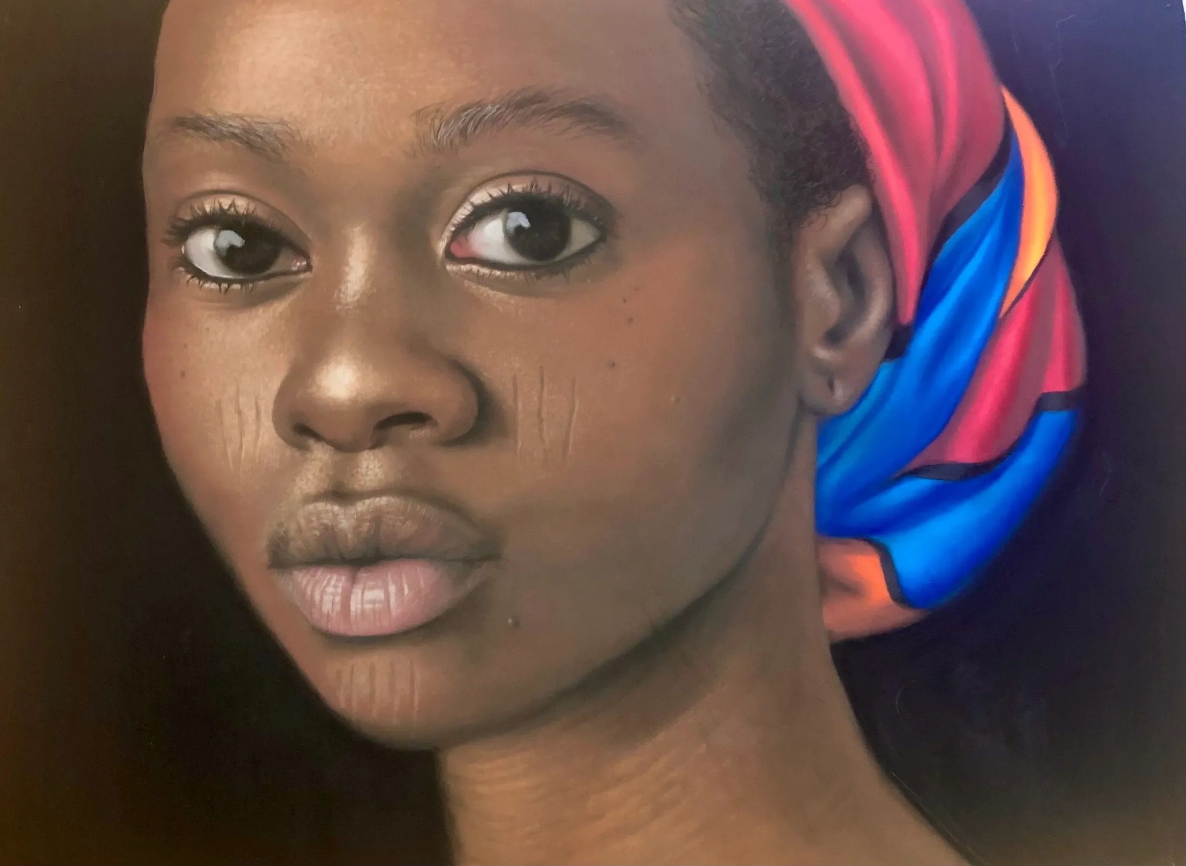 Babajide Olatunji, Ibeji #1, 2021 Charcoal, pastel and acrylic on paper