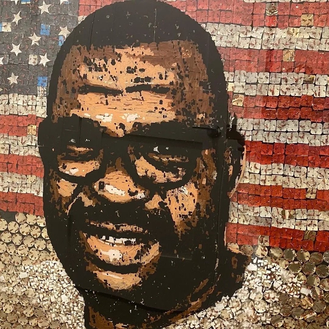Samson Akinnire, Portrait of Wole Bakare, Mixed Media. 2021