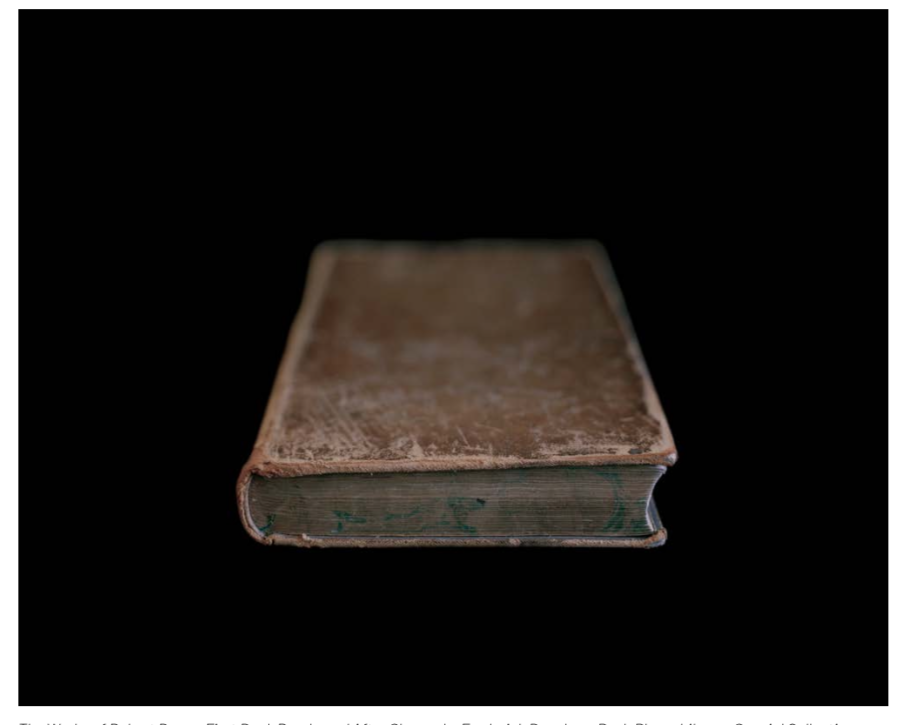 Wendel A. White, "The Works of Robert Burns, First Book Purchased After Slavery by Frederick Douglass, Rush Rhees Library, Special Collections, University of Rochester" 2009. Pigment inkjet on paper, ed. 2/15