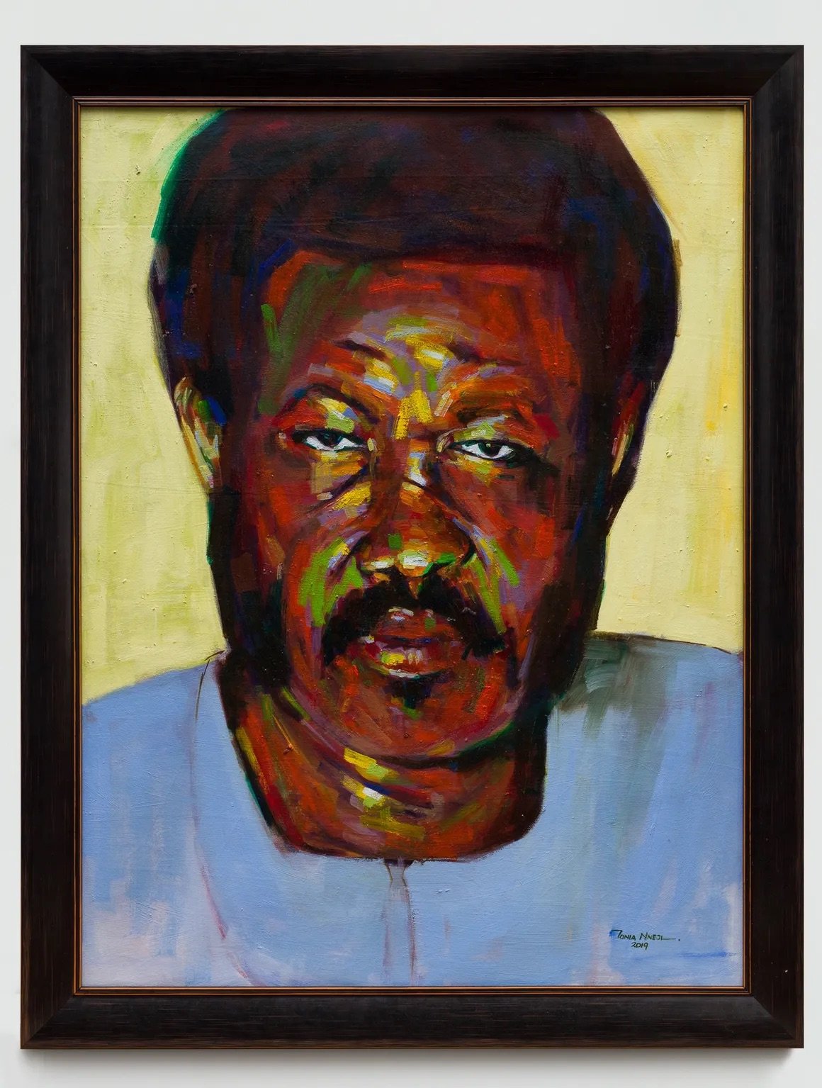 Tonia Nneji, Portrait of Odutola Bakare, Oil on Canvas. 2019