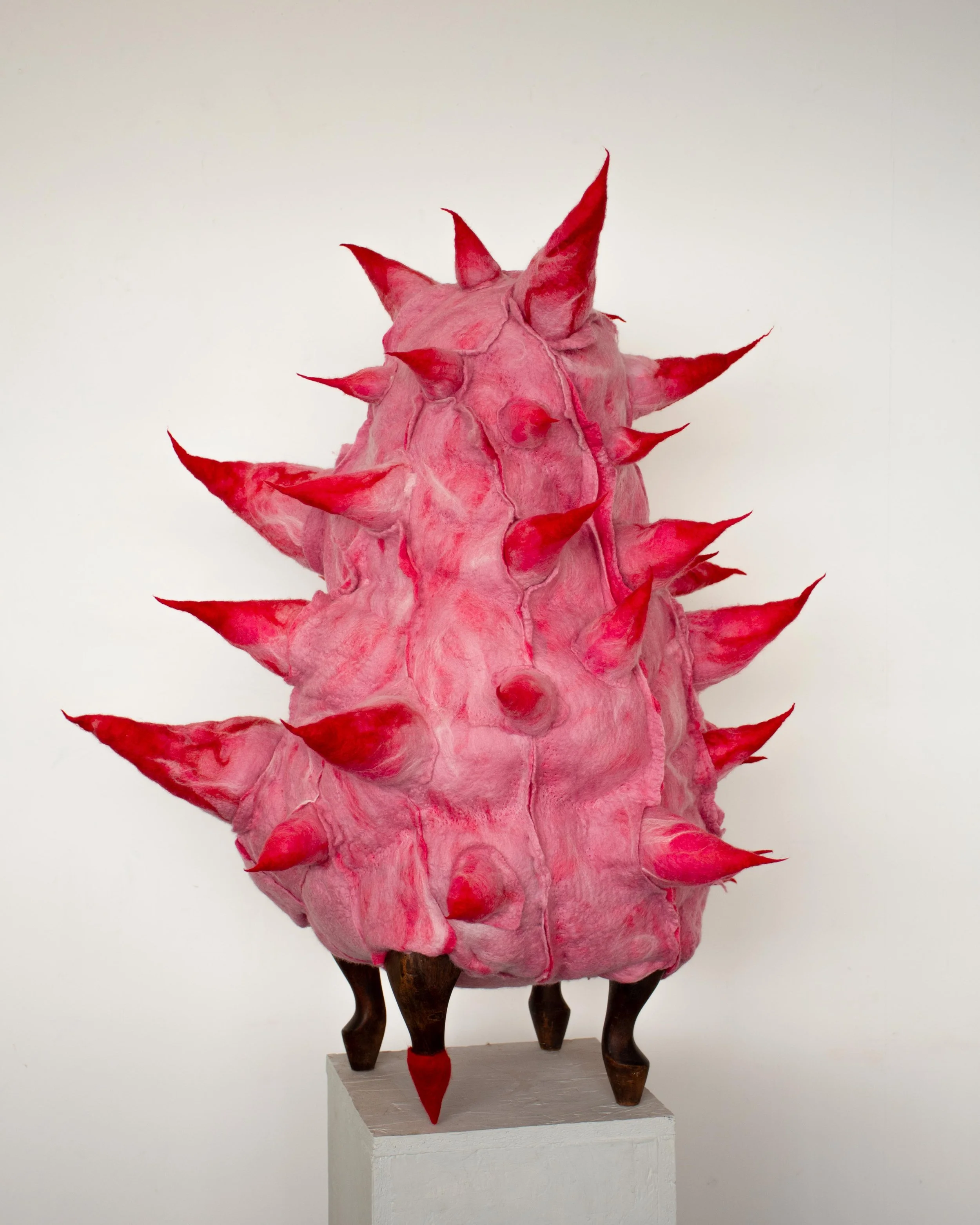 Hannah Macfarlane
No Really, I’m Fine, 2026
Merino wool, upholstery, foam, wood
93.5 x 71 x 73 cm