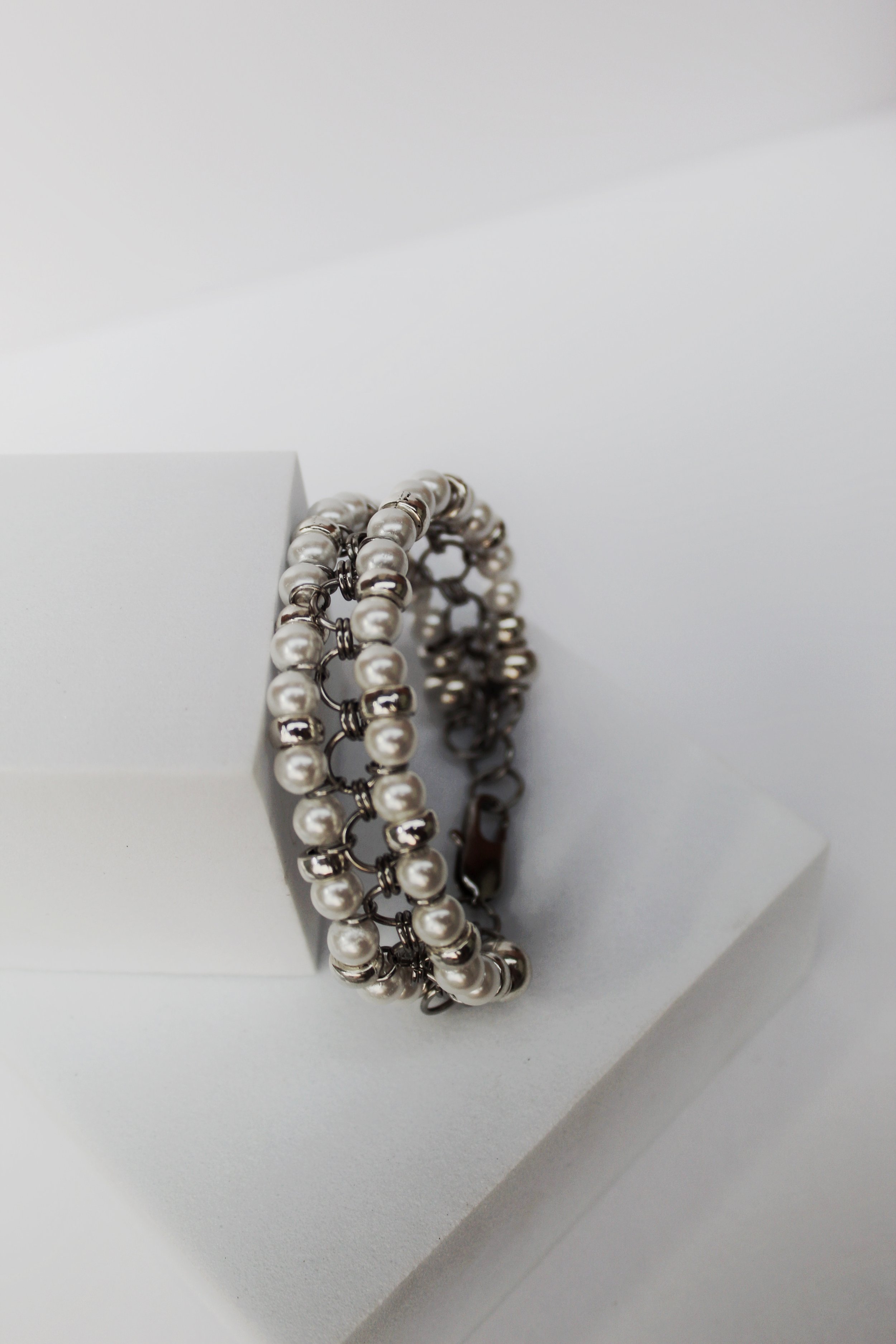 Chrome Pearl Bracelet