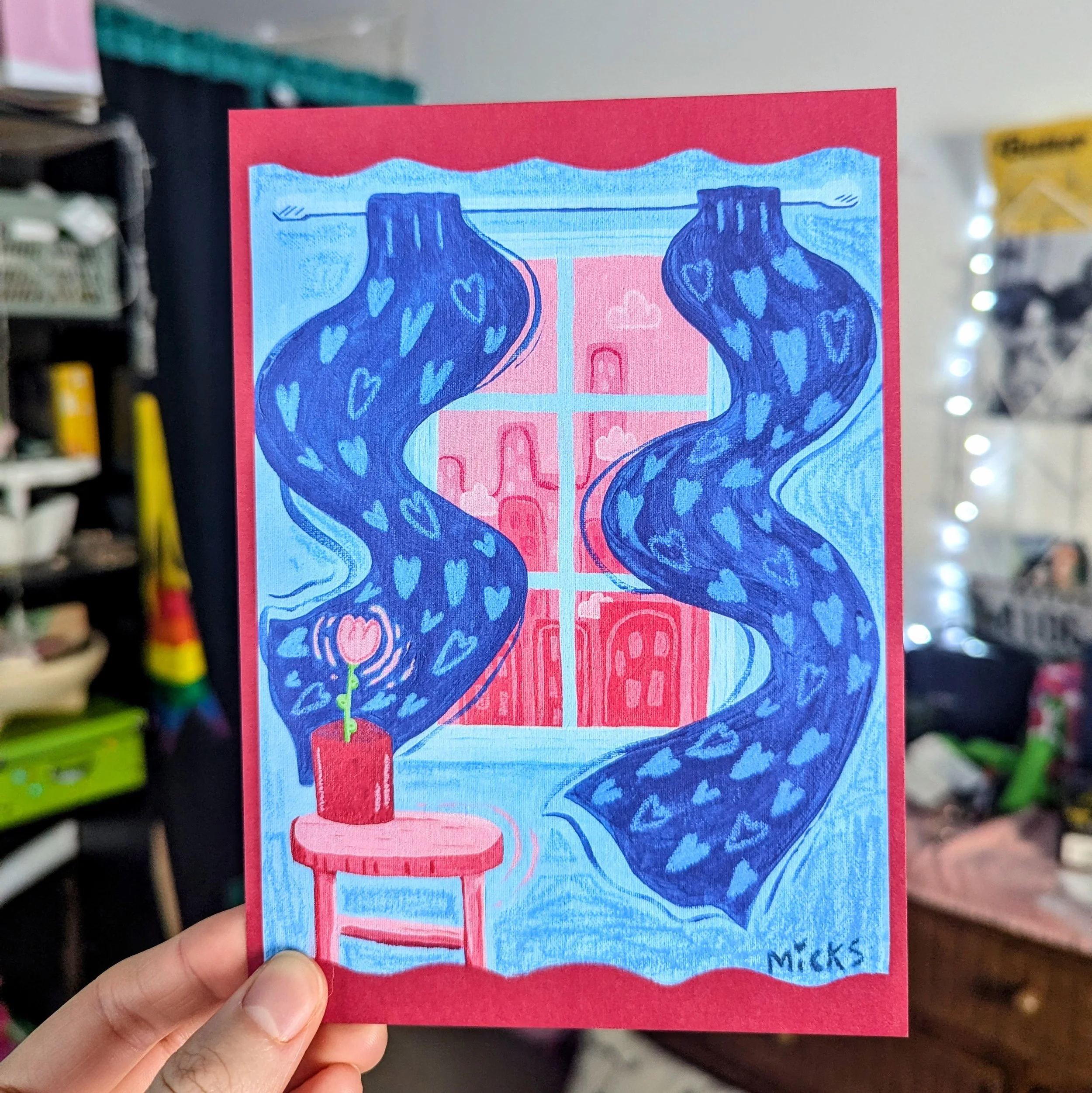 "a rose-tinted window" print