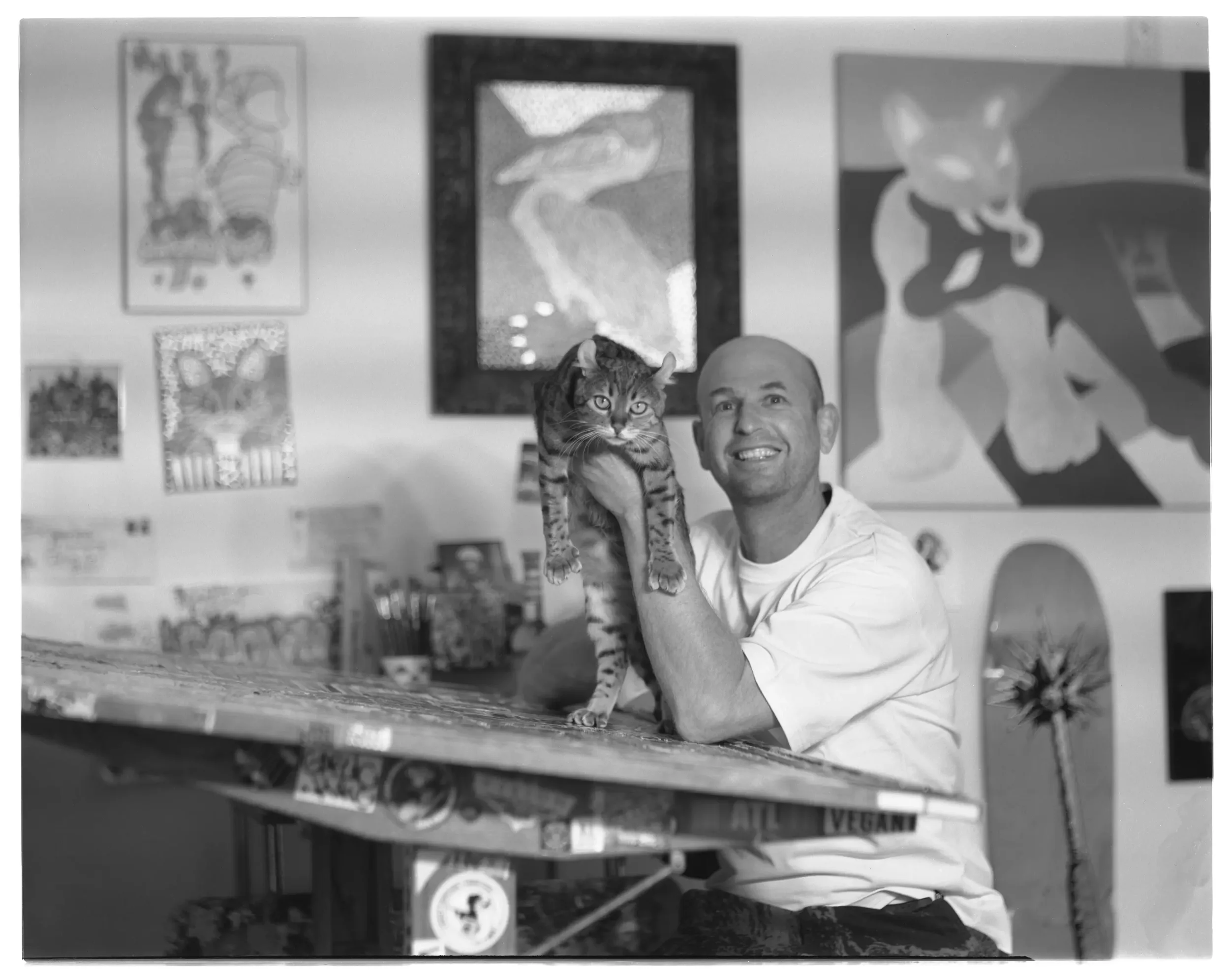 Mike with his cat.webp