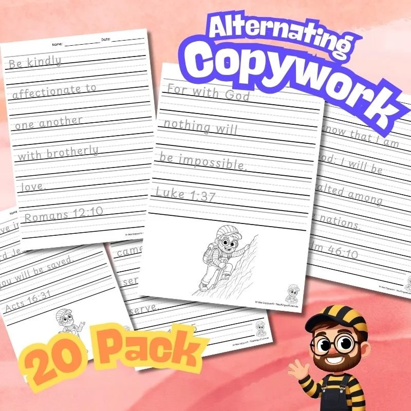 Alternating Line Scripture Copywork 20 Pack