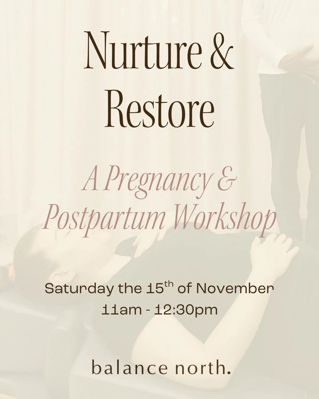 Join Balance North physiotherapists Pauline Lai (maternal and pelvic health specialist) and Grace Ure for an informative and practical workshop designed to support you through every stage of pregnancy and early motherhood.⁠
⁠
You&rsquo;ll learn about