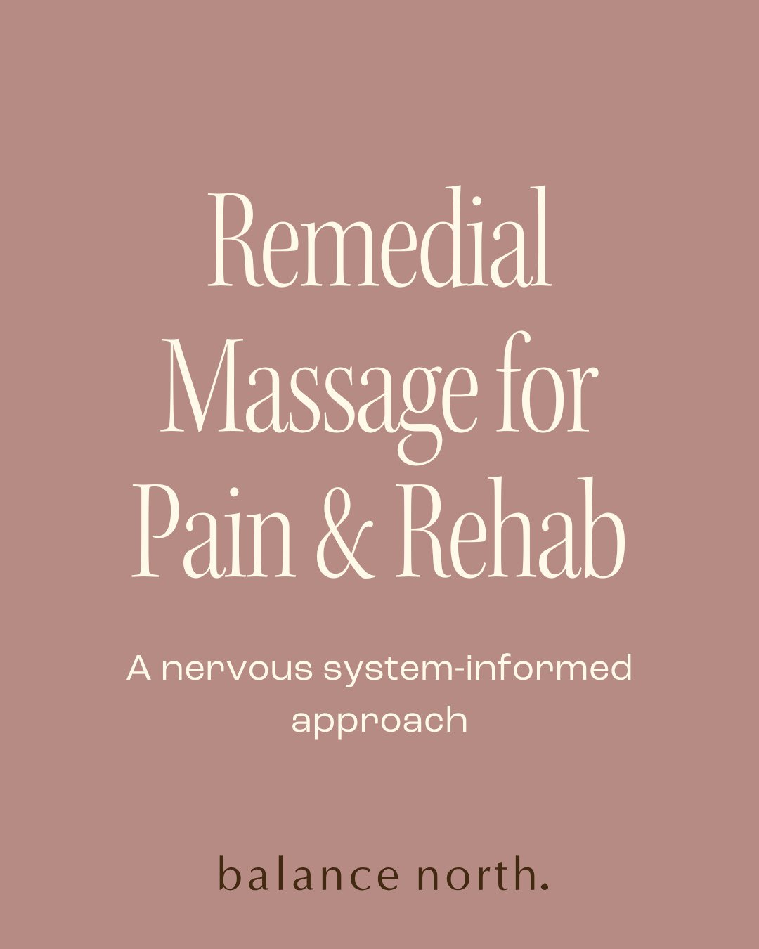 BN remedial massage therapist Luka has put together this short overview on how remedial massage fits into pain management and rehabilitation.⁠
⁠
Swipe through to learn more about the approach we take at Balance North.⁠
⁠
If you&rsquo;d like to learn 