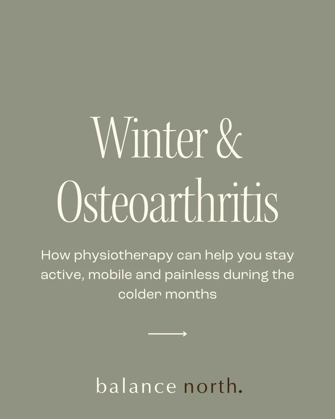 Feeling more stiff and achy during the cooler months? You're not alone! ❄️⁠
⁠
Cold weather and lower activity levels can make Osteoarthritis (OA) symptoms feel worse, especially in the mornings. The good news is that staying active, keeping warm, and