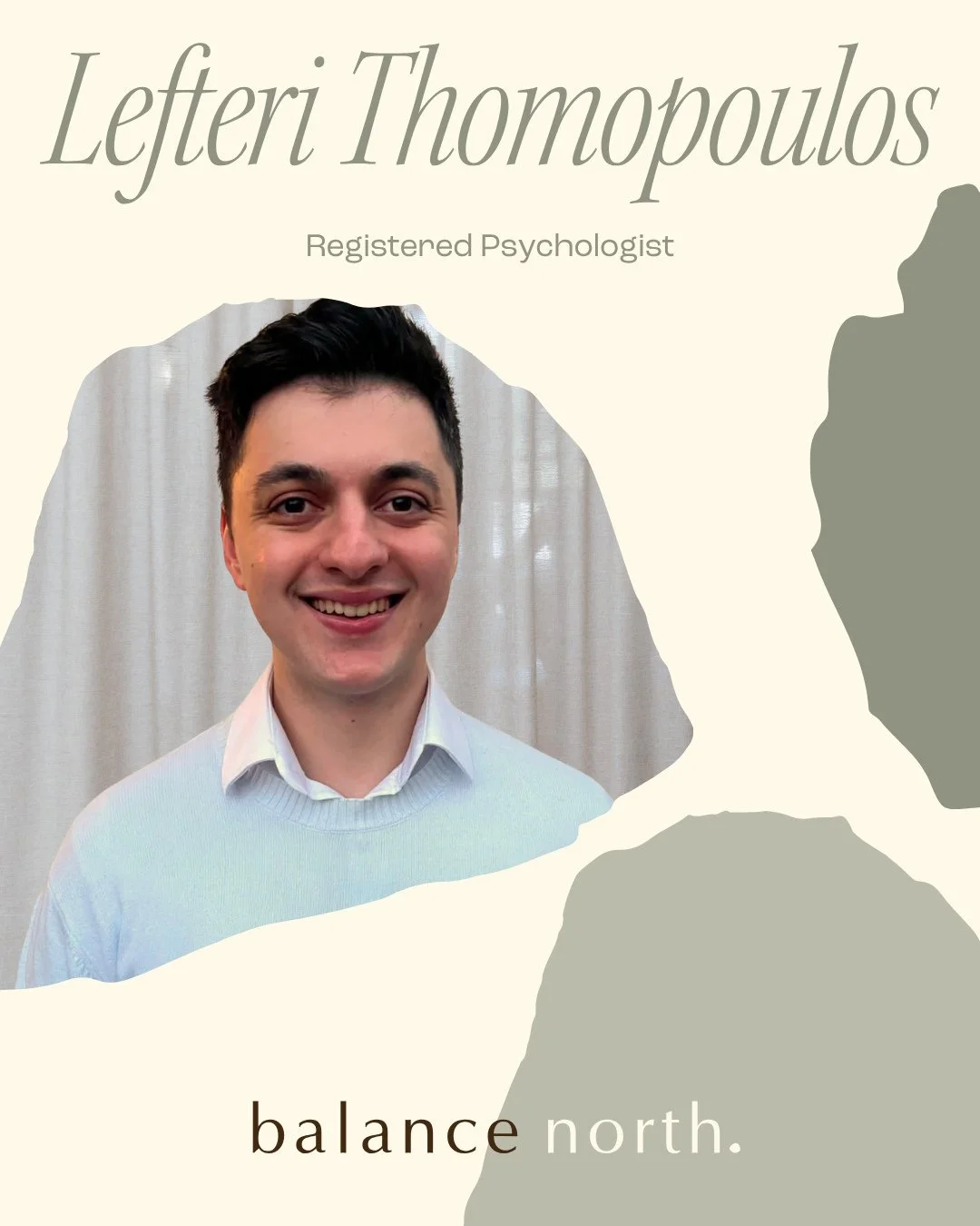 We are pleased to welcome Lefteri to the Psychology team here at BN!⁠
⁠
Lefteri is a warm and compassionate Registered Psychologist who is passionate about helping people navigate life's challenges and create meaningful, lasting change. He works with