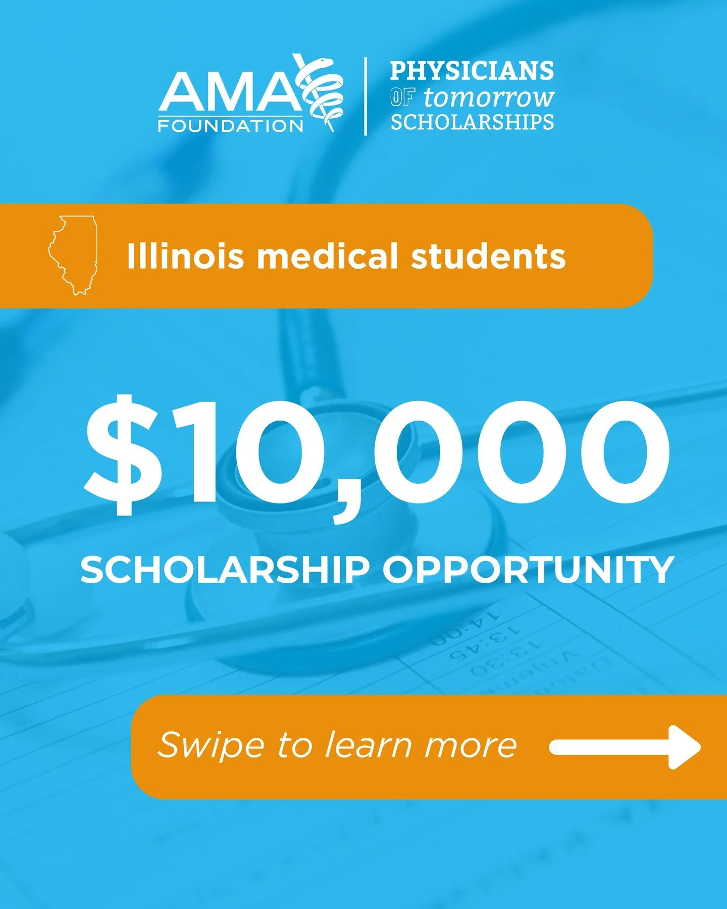 Calling all Illinois medical students planning to practice locally! Applications are now open for the Illinois Physicians of Tomorrow Scholarship. 

Visit amafoundation.org/applications to apply today.
🗓️ Applications close on February 9, 2026