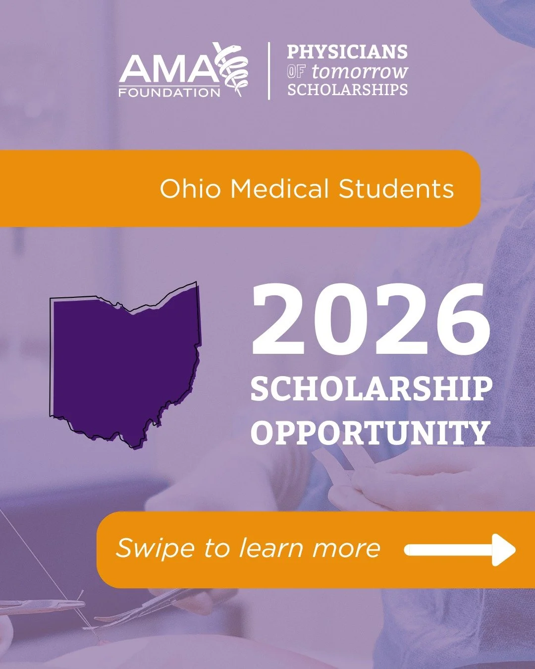 Calling all Ohio medical students! 📣 Apply now for the Ohio Physicians of Tomorrow Scholarship. 

🗓️ Applications close on February 9, 2026