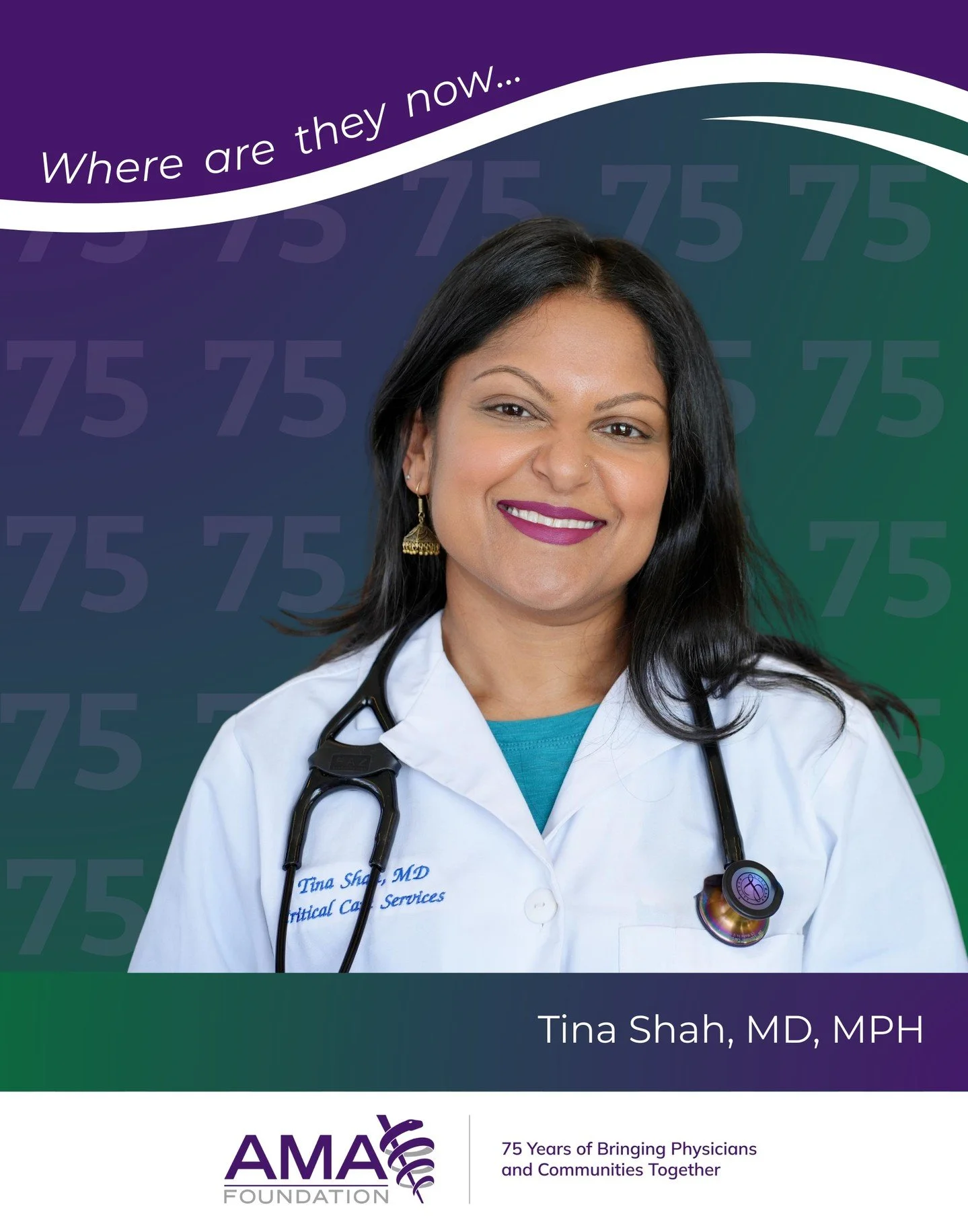 From the ICU to national conversations on improving care, Dr. Tina Shah continues to push for meaningful change. We&rsquo;re honored to feature her in our latest &ldquo;Where Are They Now&rdquo; spotlight. Read her story at the link in bio.