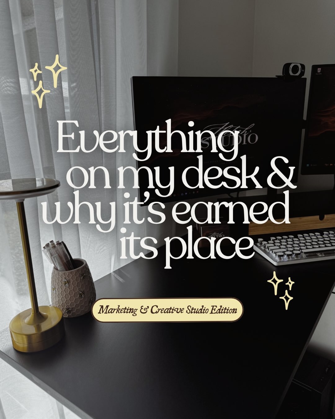 I spend a lot of hours at this desk. And over time, the things that have stayed on it are the ones that actually mean something &mdash; whether that&rsquo;s keeping me organised, keeping me creative, or just keeping me grounded. Swipe to see what&rsq