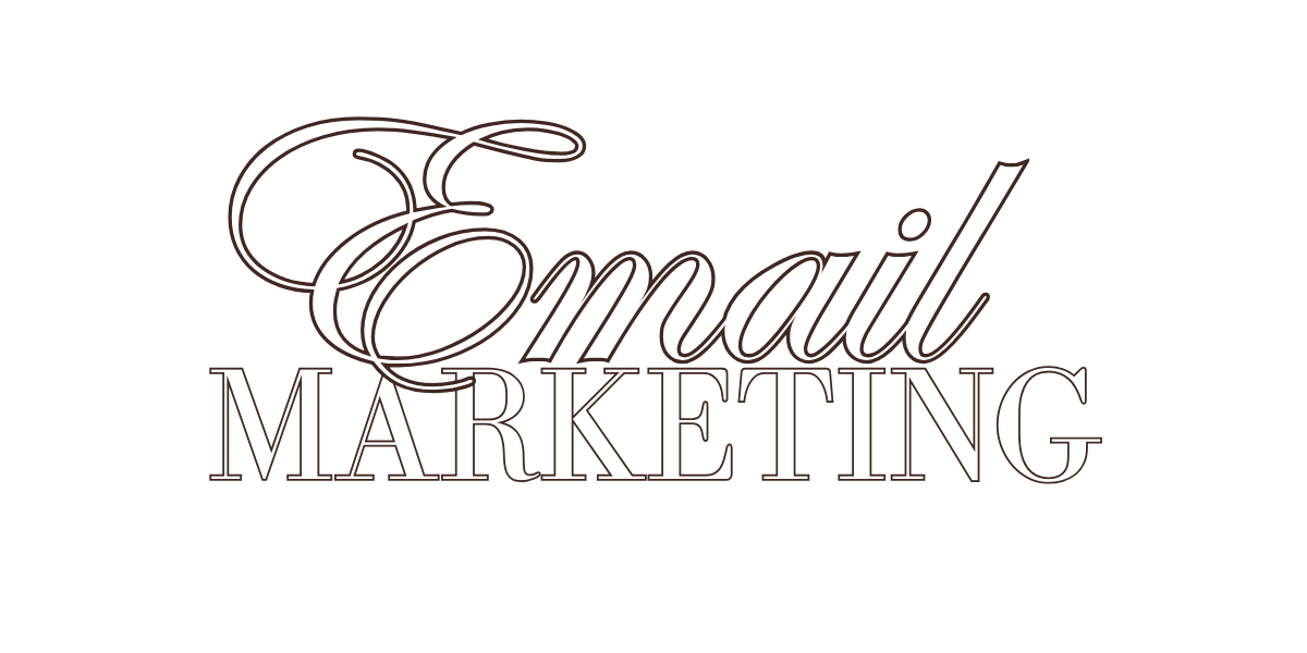 Text reading 'Email Marketing' in stylish script and block font on a black background.