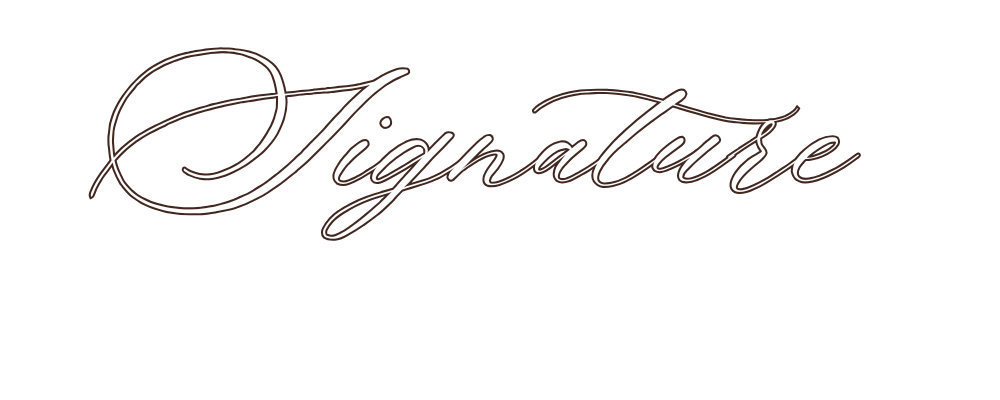 The image displays the words "Signature Retainer" with "Signature" written in a cursive, elegant font above the larger, bold, uppercase letters of "RETAINER" on a black background.