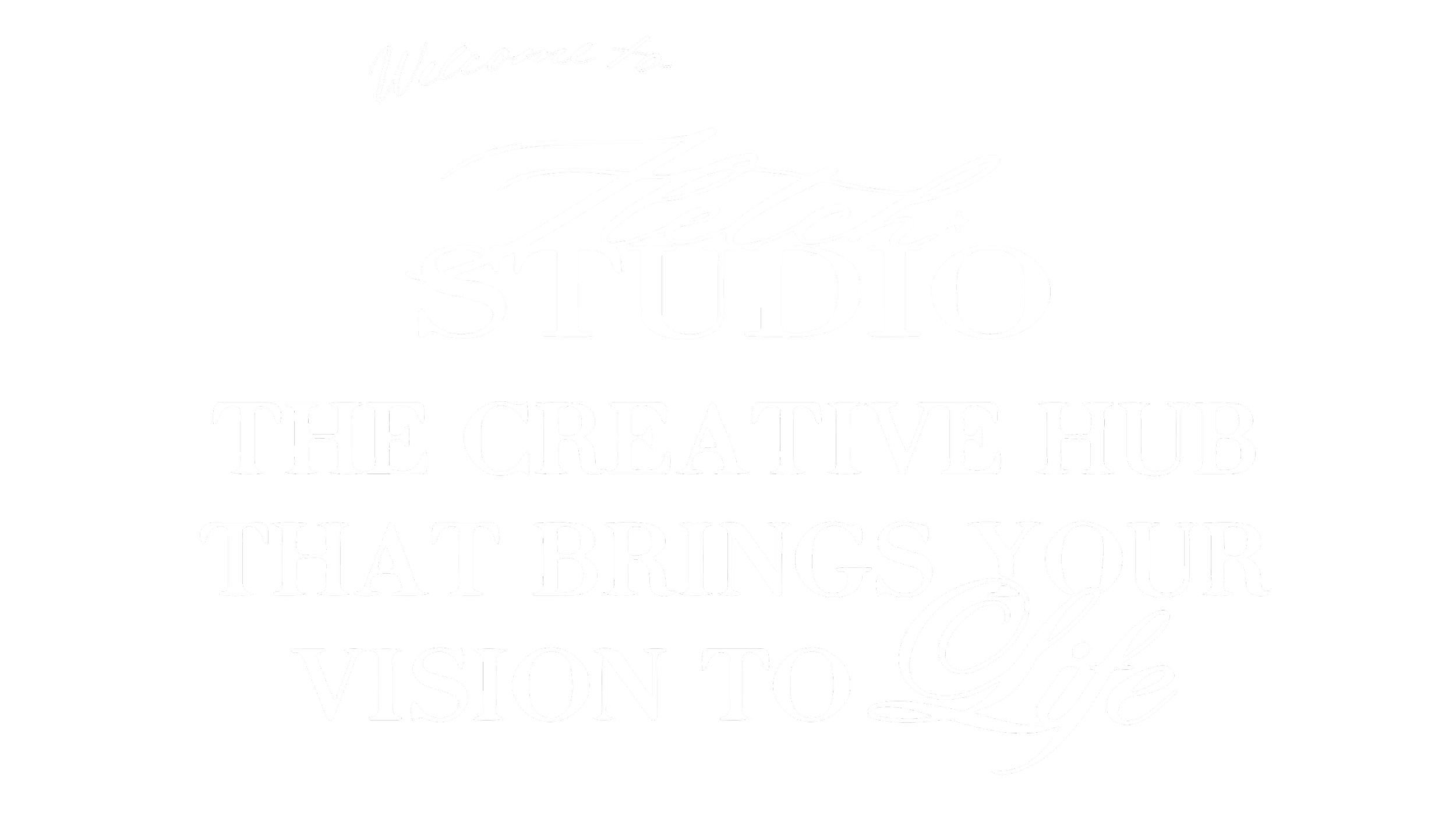 Black background with white text reading, "Welcome to Fletch Studio. The creative hub that brings your vision to life."
