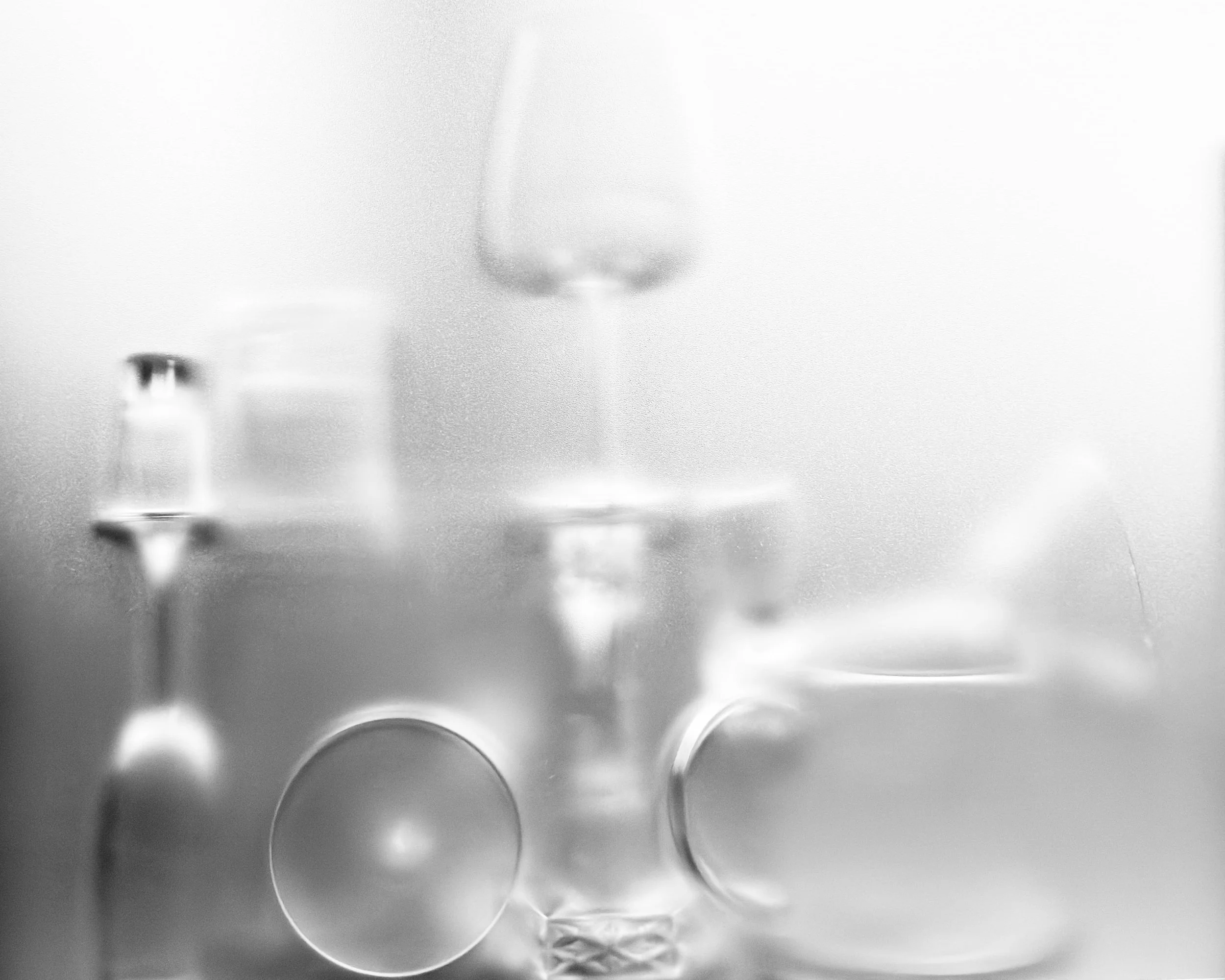 Abstract still life photograph exploring transparency through glass objects by Yaroslav Prytula, still life photographer working across Manchester and London.