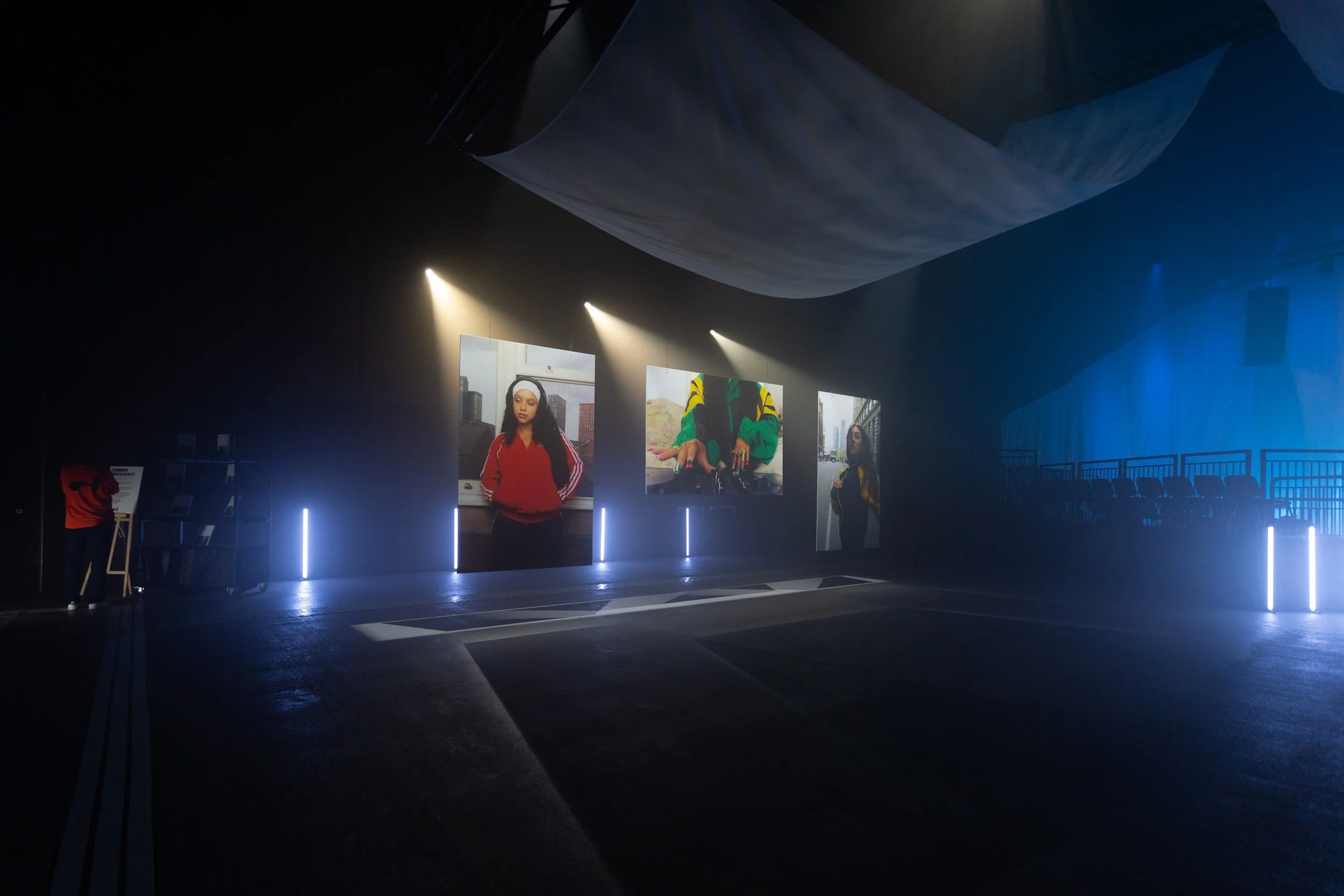Large-format colour portraits by Manchester-based visual artist Yaroslav Prytula, exhibited at Factory International for adidas Originals Creator Network North.