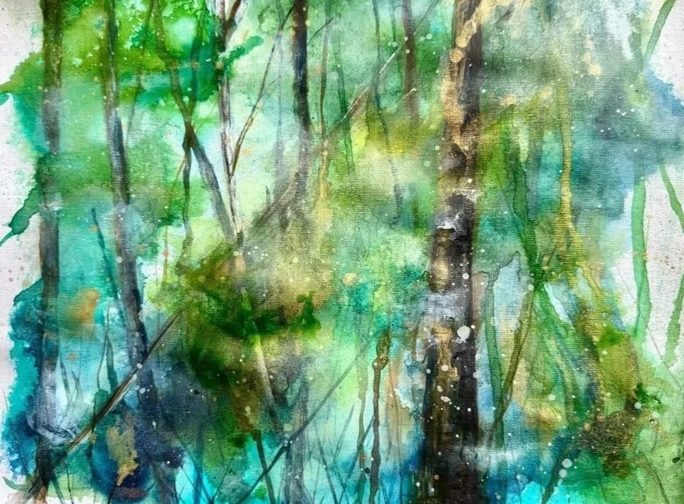 "Where Light Finds Its Way": Mixed Media on CP Paper